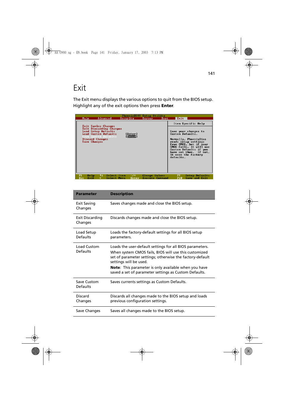 Exit | Acer Altos G901 User Manual | Page 157 / 244