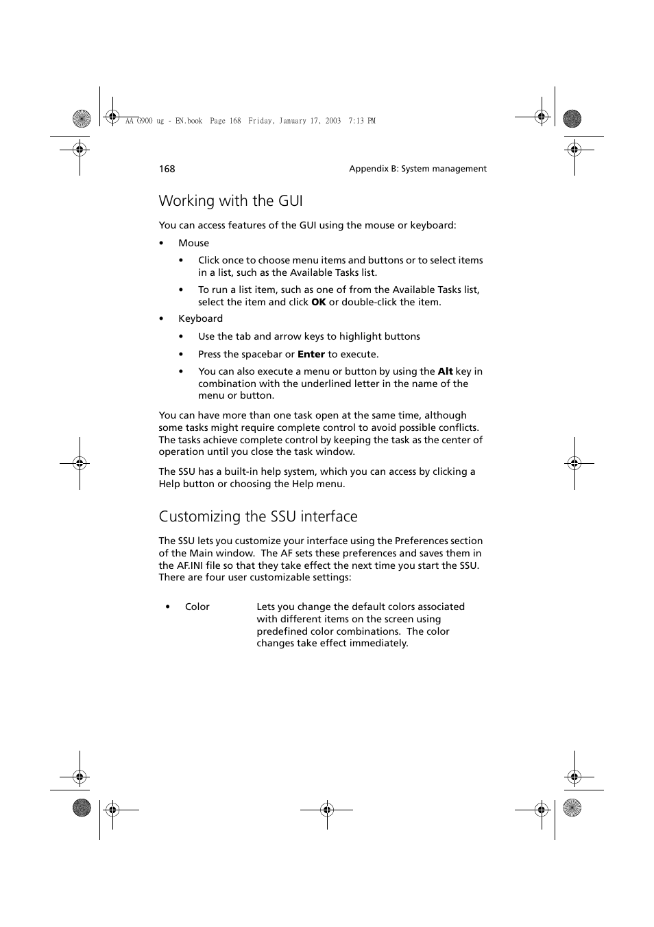 Working with the gui, Customizing the ssu interface | Acer Altos G901 User Manual | Page 184 / 244