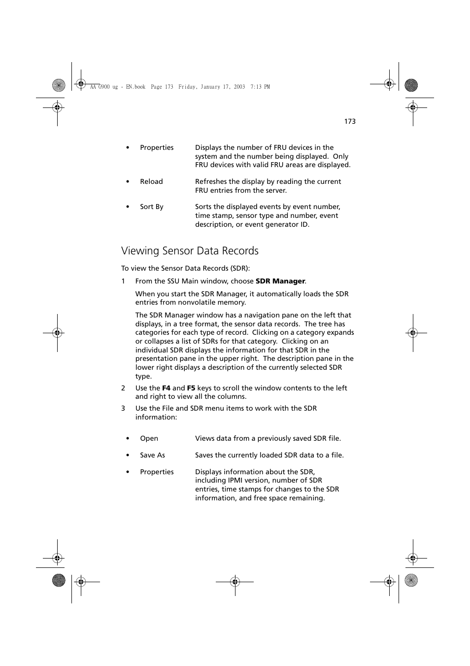 Viewing sensor data records | Acer Altos G901 User Manual | Page 189 / 244