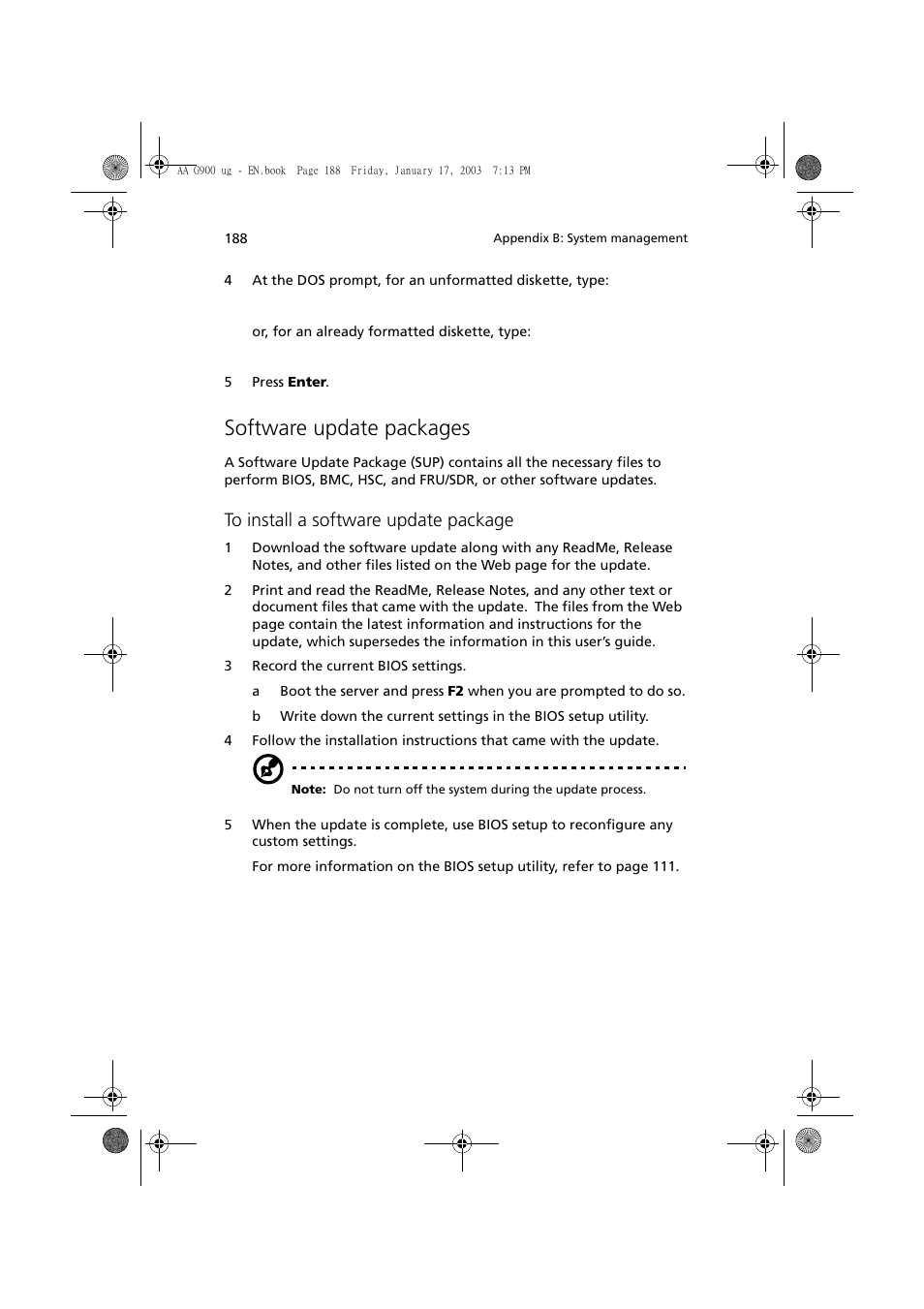 Software update packages | Acer Altos G901 User Manual | Page 204 / 244