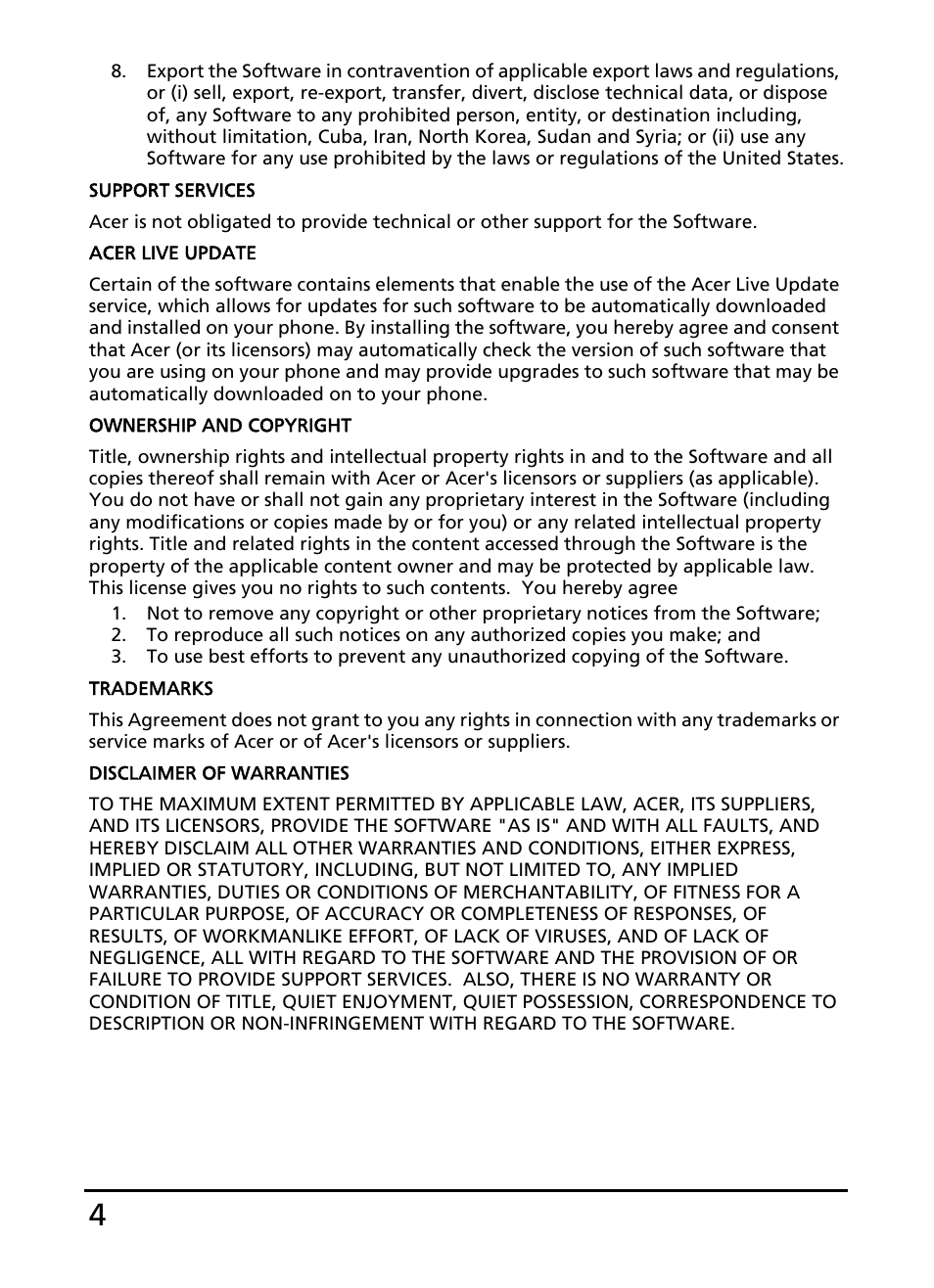Acer S100 User Manual | Page 4 / 80