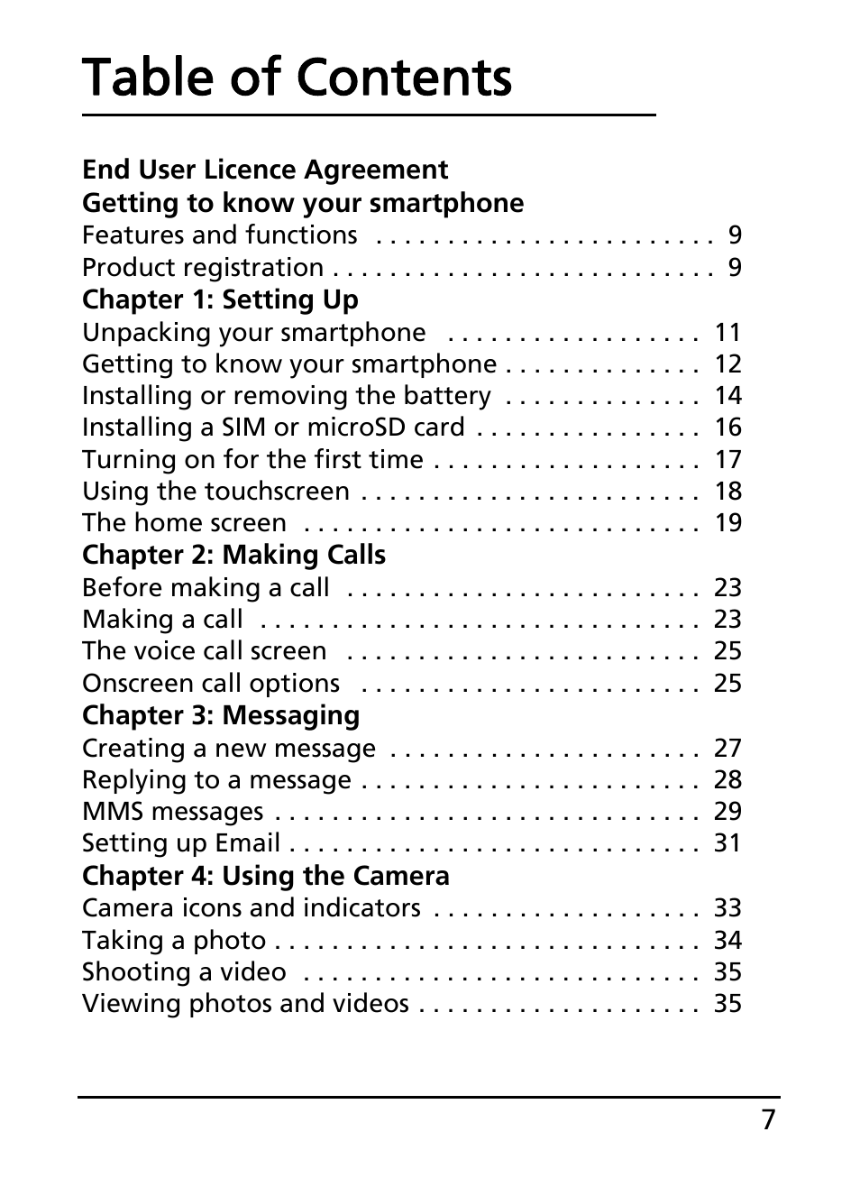 Acer S100 User Manual | Page 7 / 80