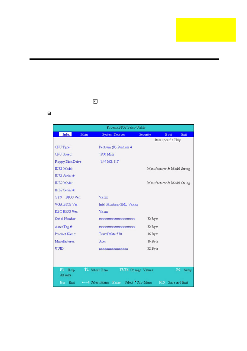 Ch.2 system utilities, Bios setup utility, Chapter 2 | System utilities | Acer 530 User Manual | Page 43 / 132