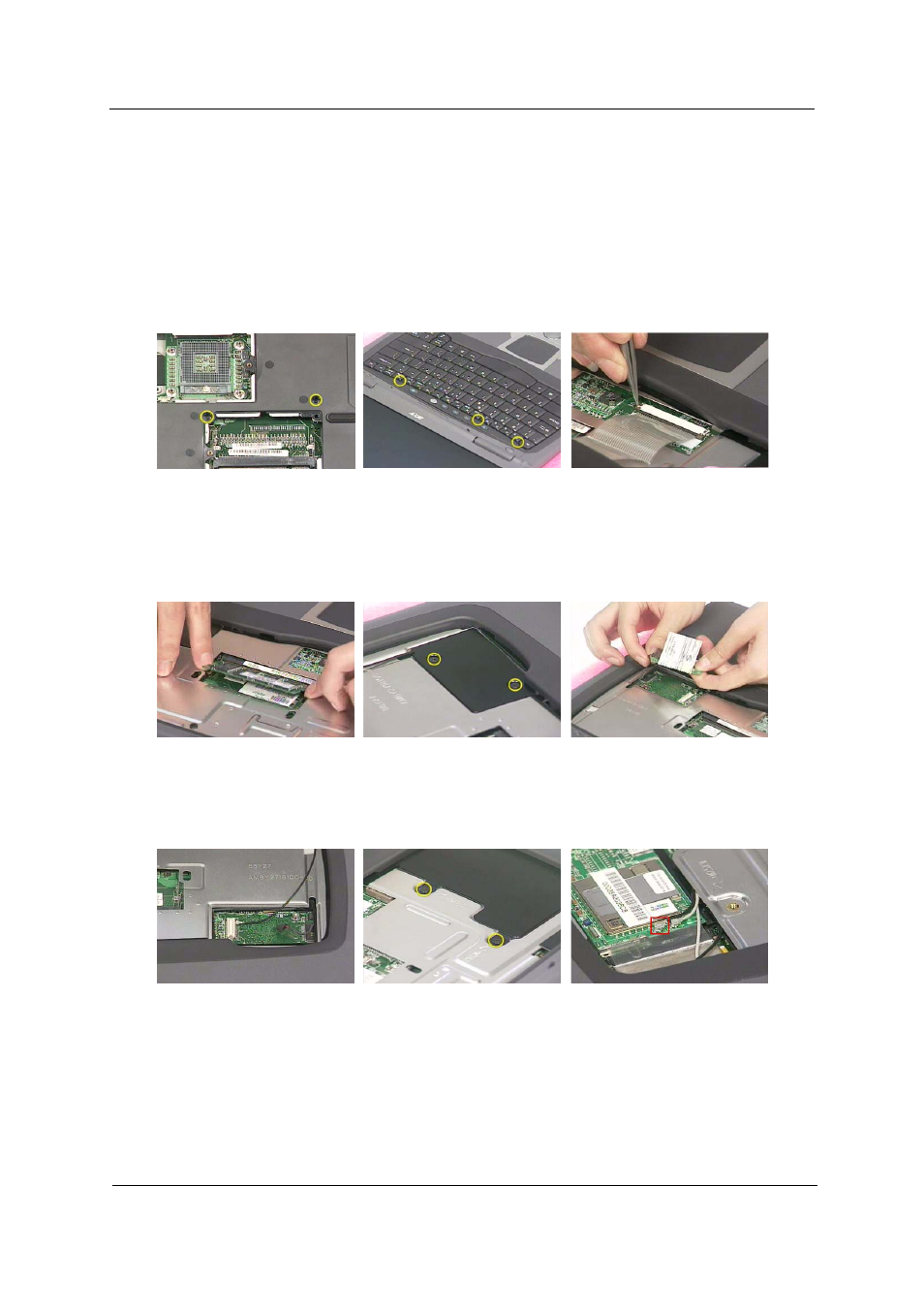 Removing the keyboard, Removing the keyboard, the memory, the modem card | Acer 530 User Manual | Page 69 / 132