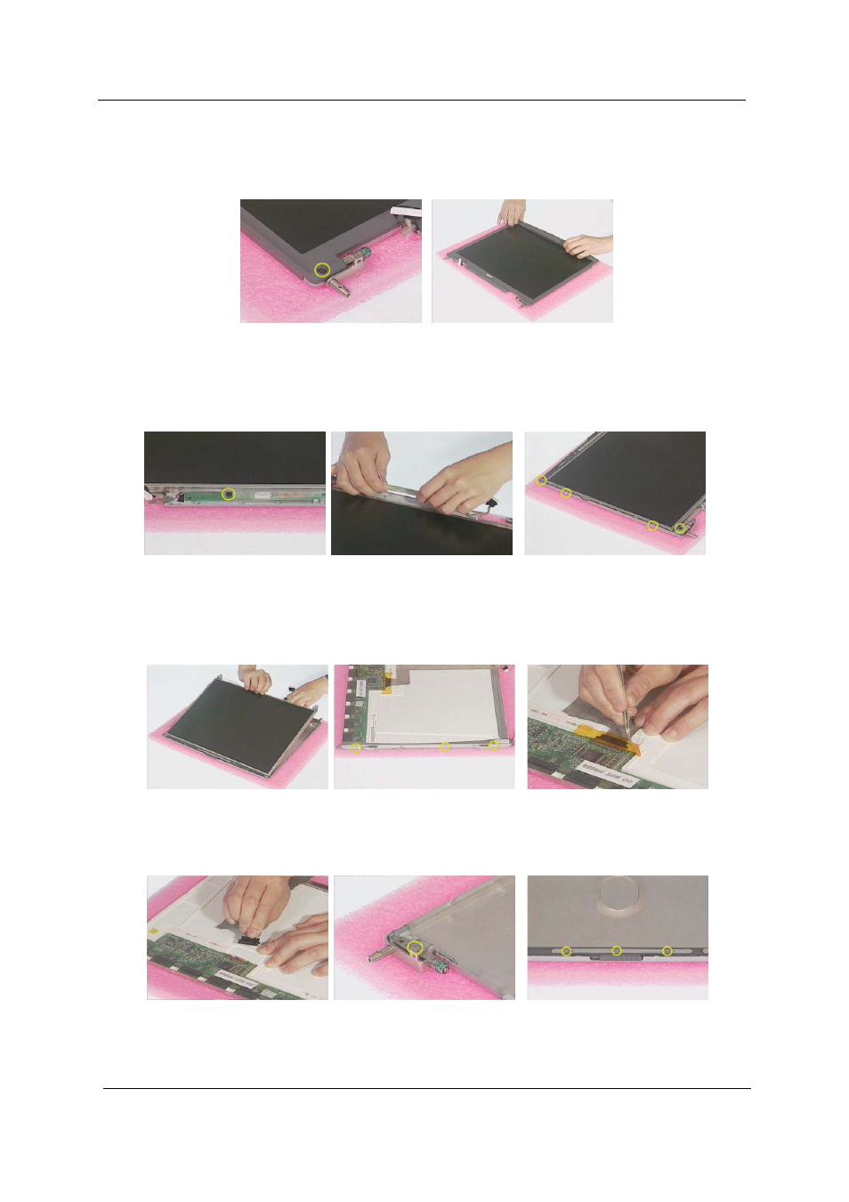 Disassembling the lcd module | Acer 530 User Manual | Page 74 / 132