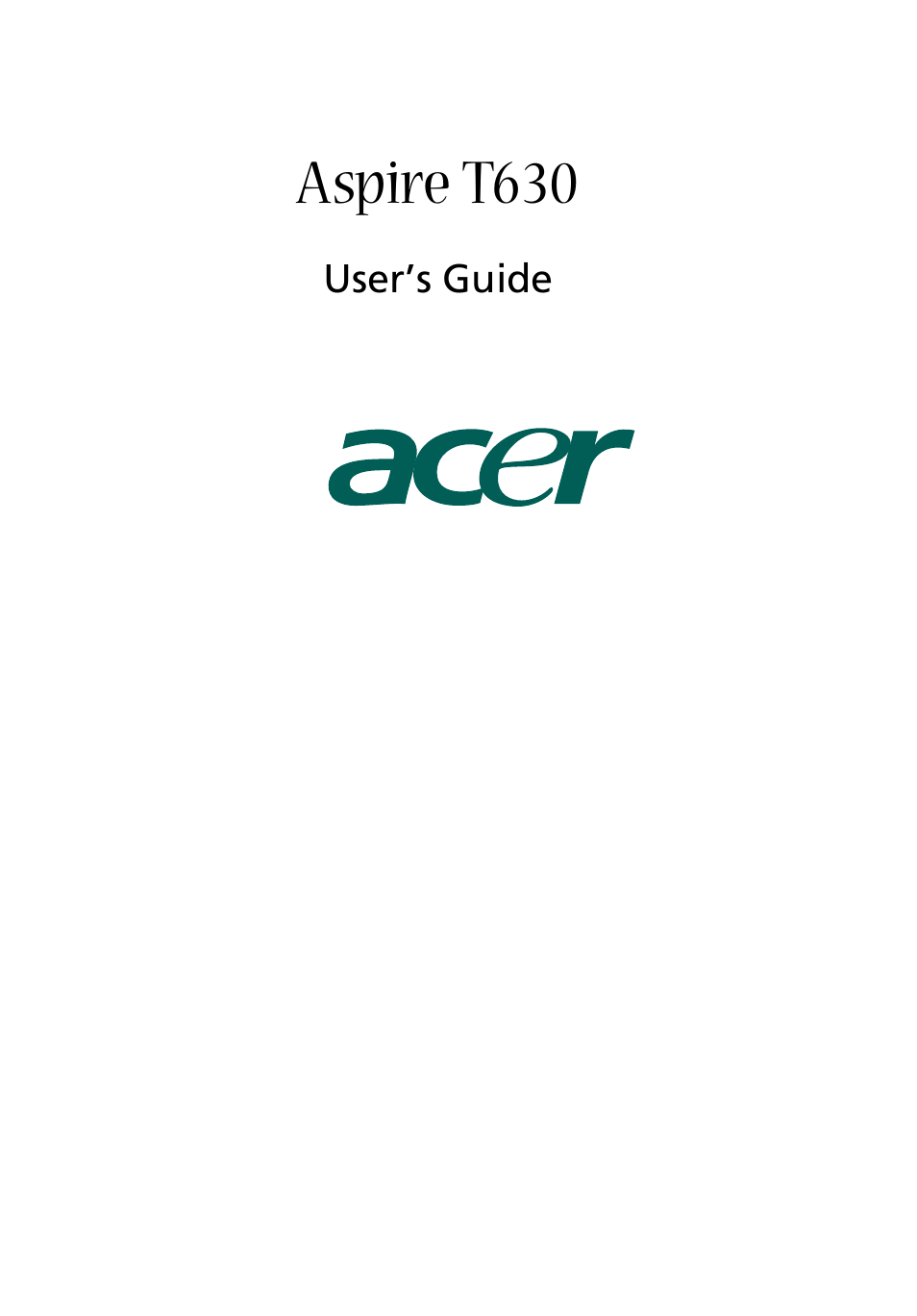 Acer Aspire T630 User Manual | 28 pages