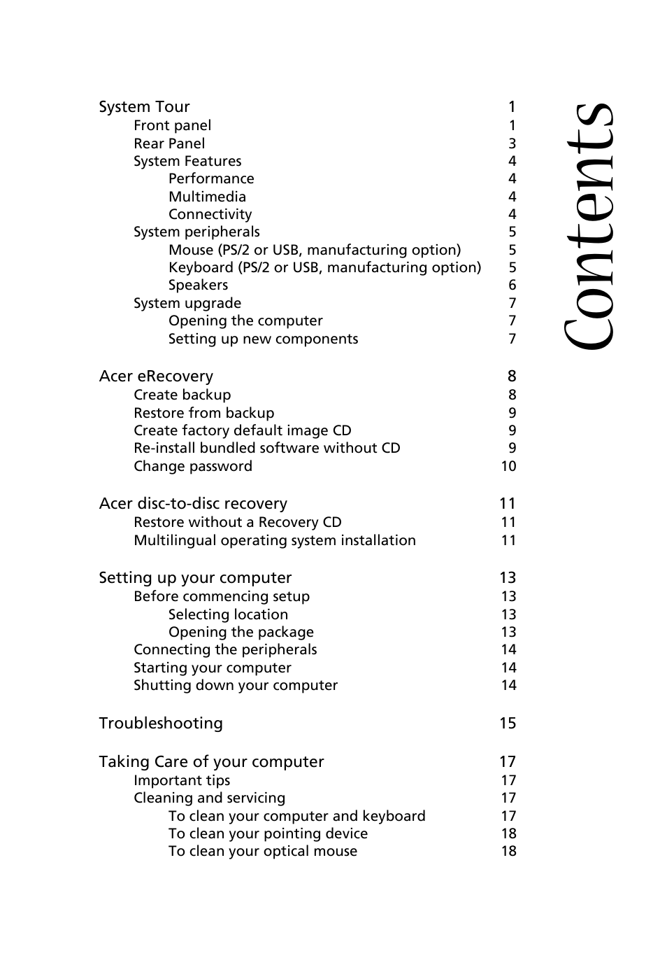 Acer Aspire T630 User Manual | Page 3 / 28