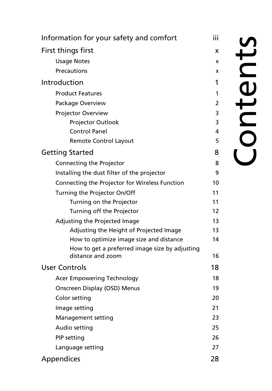 Acer P7280i Series User Manual | Page 11 / 61