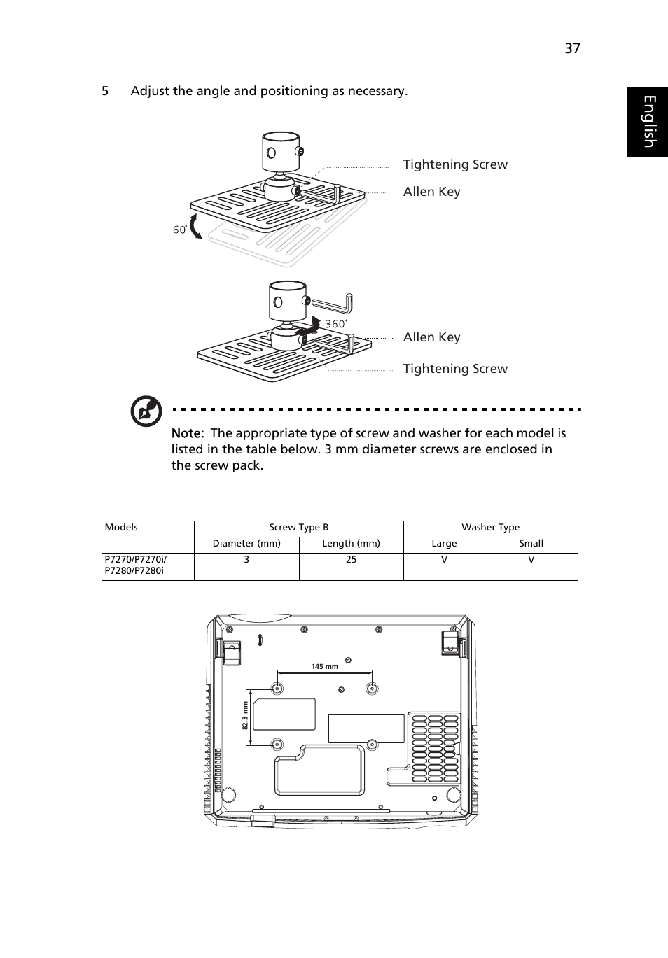 Eng lis h | Acer P7280i Series User Manual | Page 49 / 61