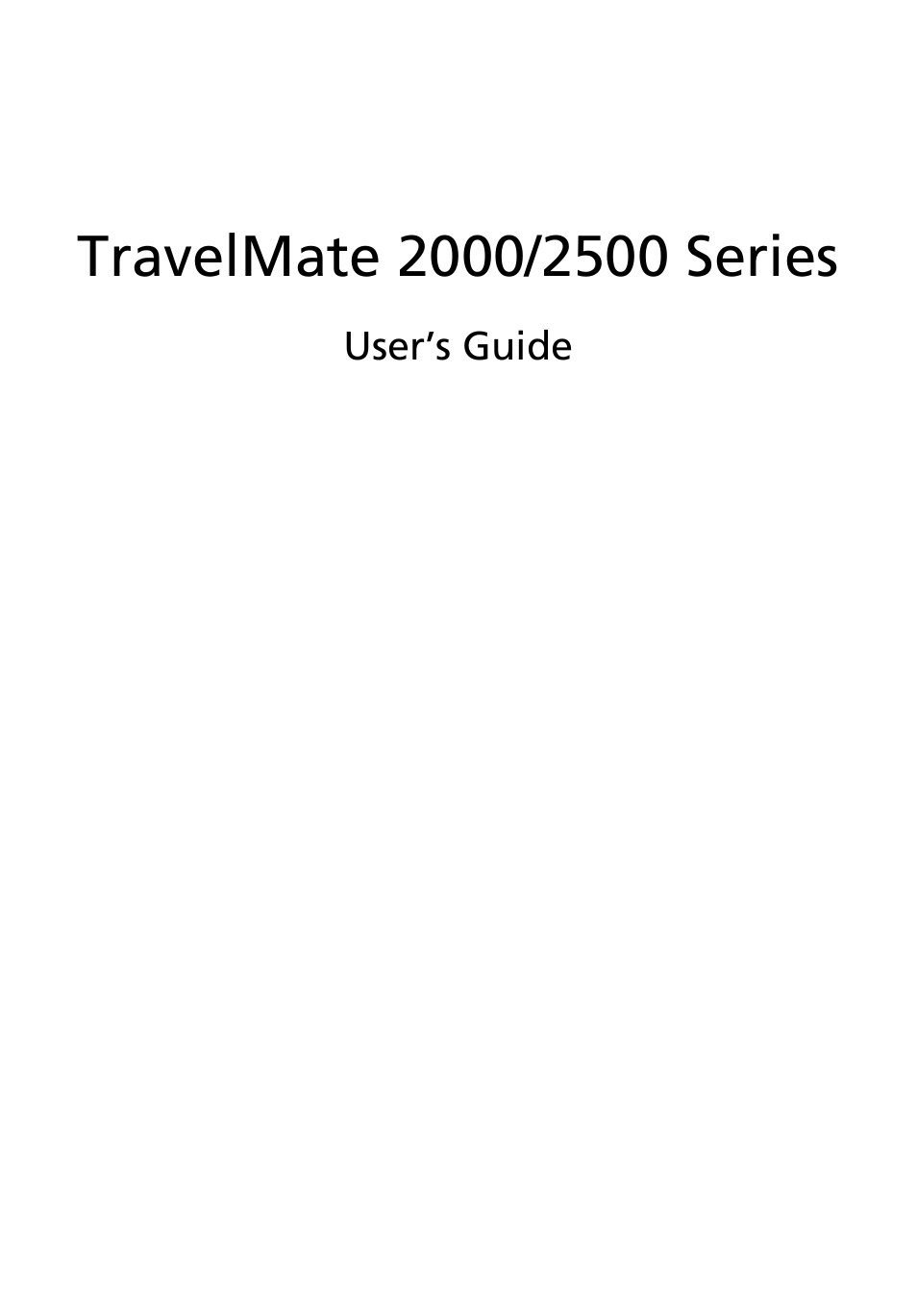 Acer 2000 Series User Manual | 78 pages