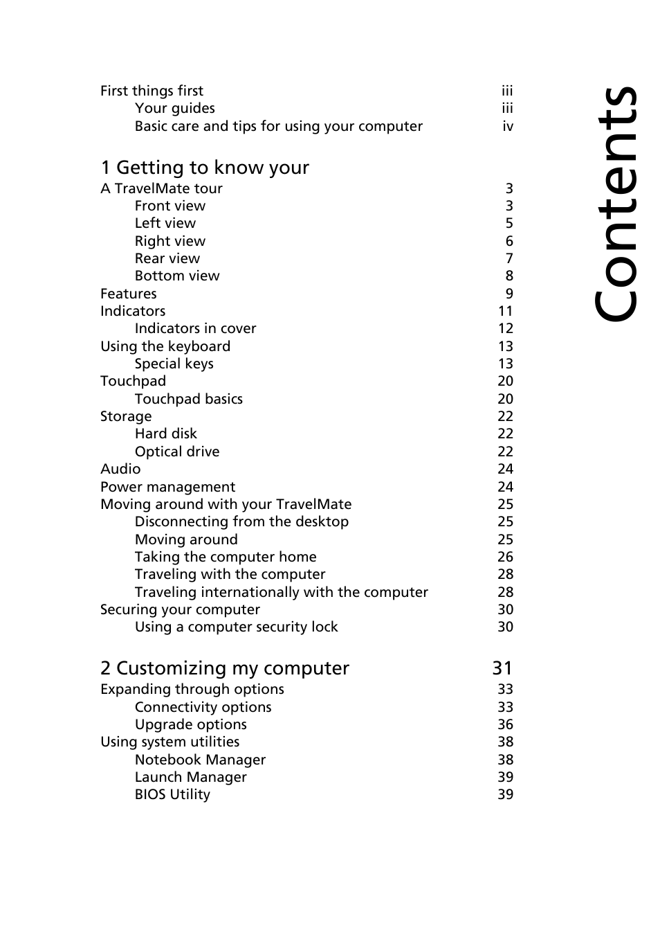 Acer 2000 Series User Manual | Page 7 / 78