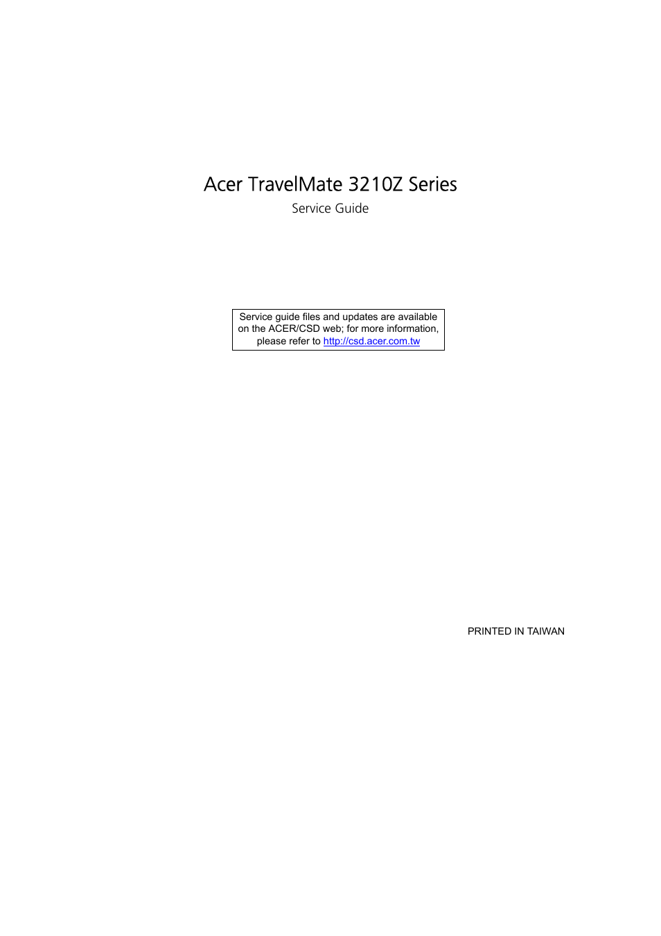 Acer 3210Z User Manual | 102 pages