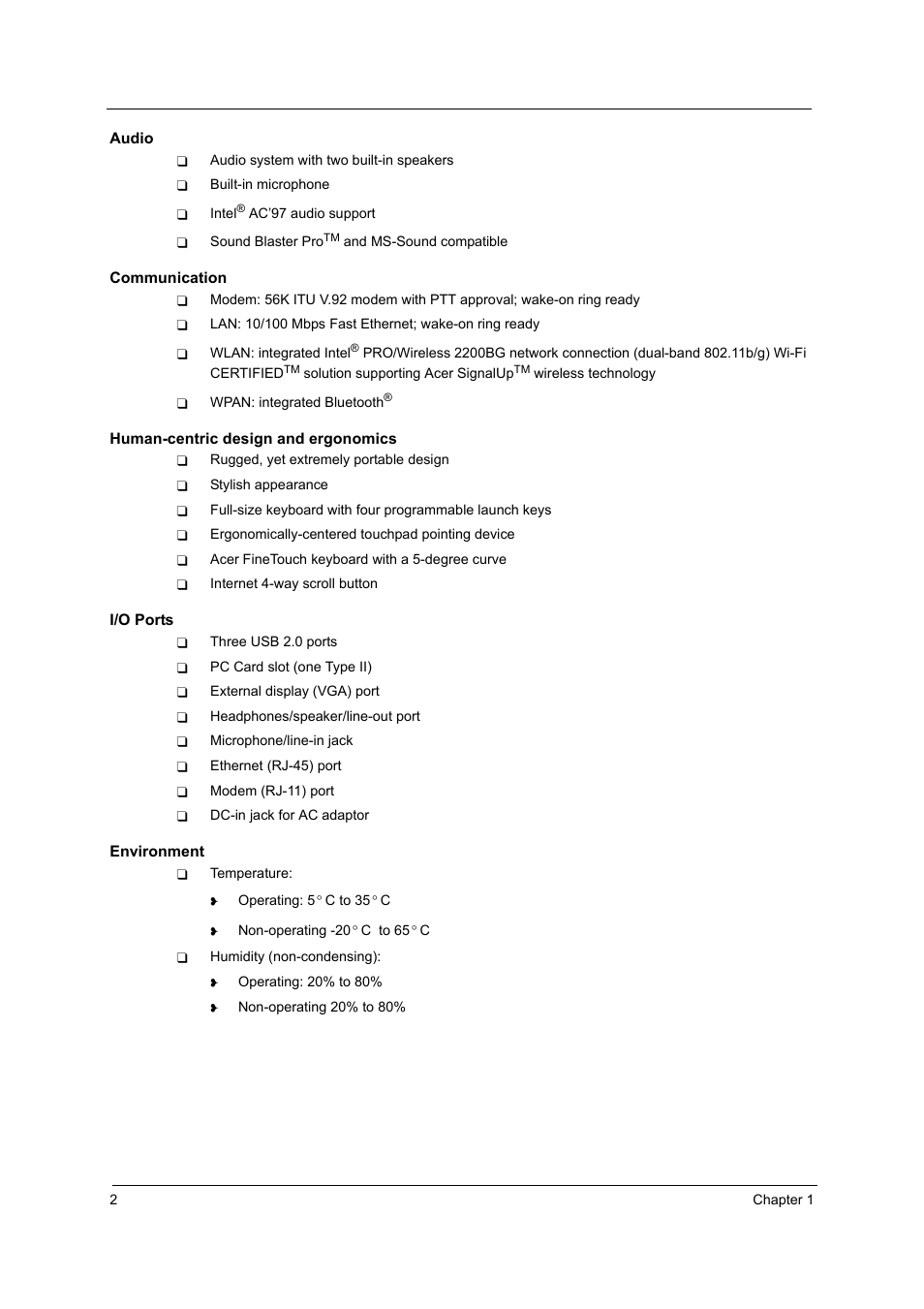 Acer 3210Z User Manual | Page 10 / 102