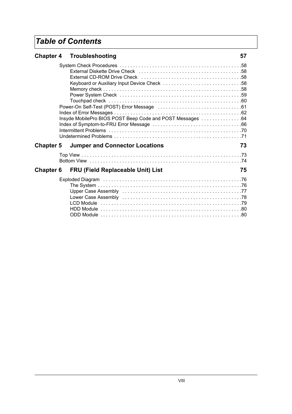 Acer 3210Z User Manual | Page 8 / 102