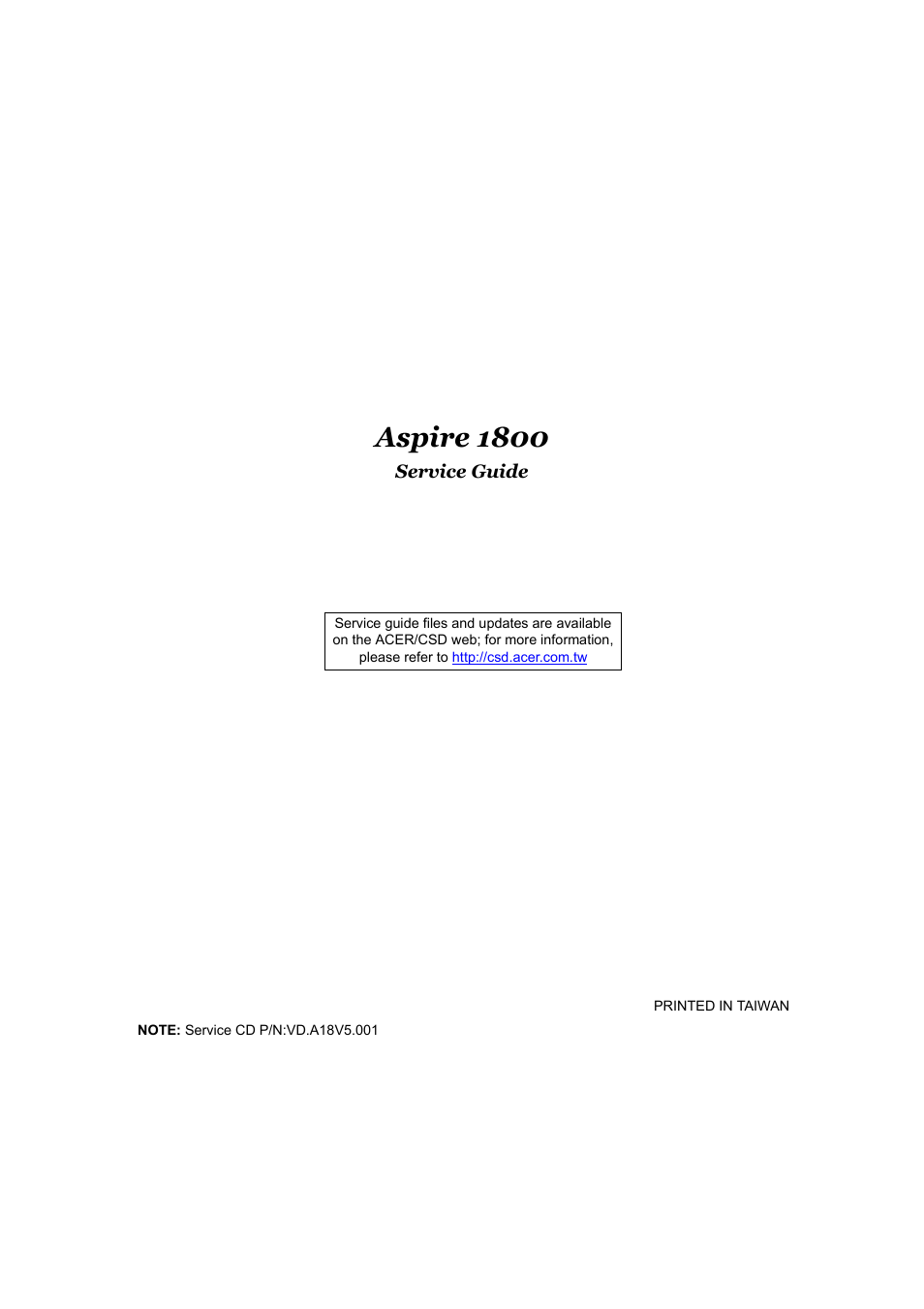 Acer 1800 User Manual | 97 pages