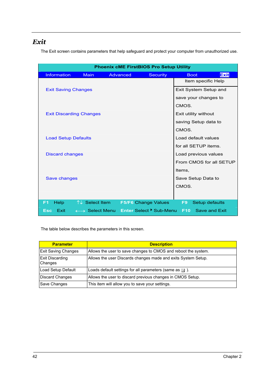 Exit | Acer 1800 User Manual | Page 50 / 97
