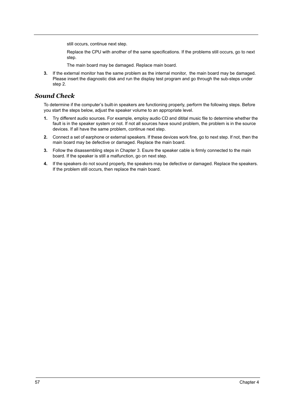 Sound check | Acer 1800 User Manual | Page 65 / 97