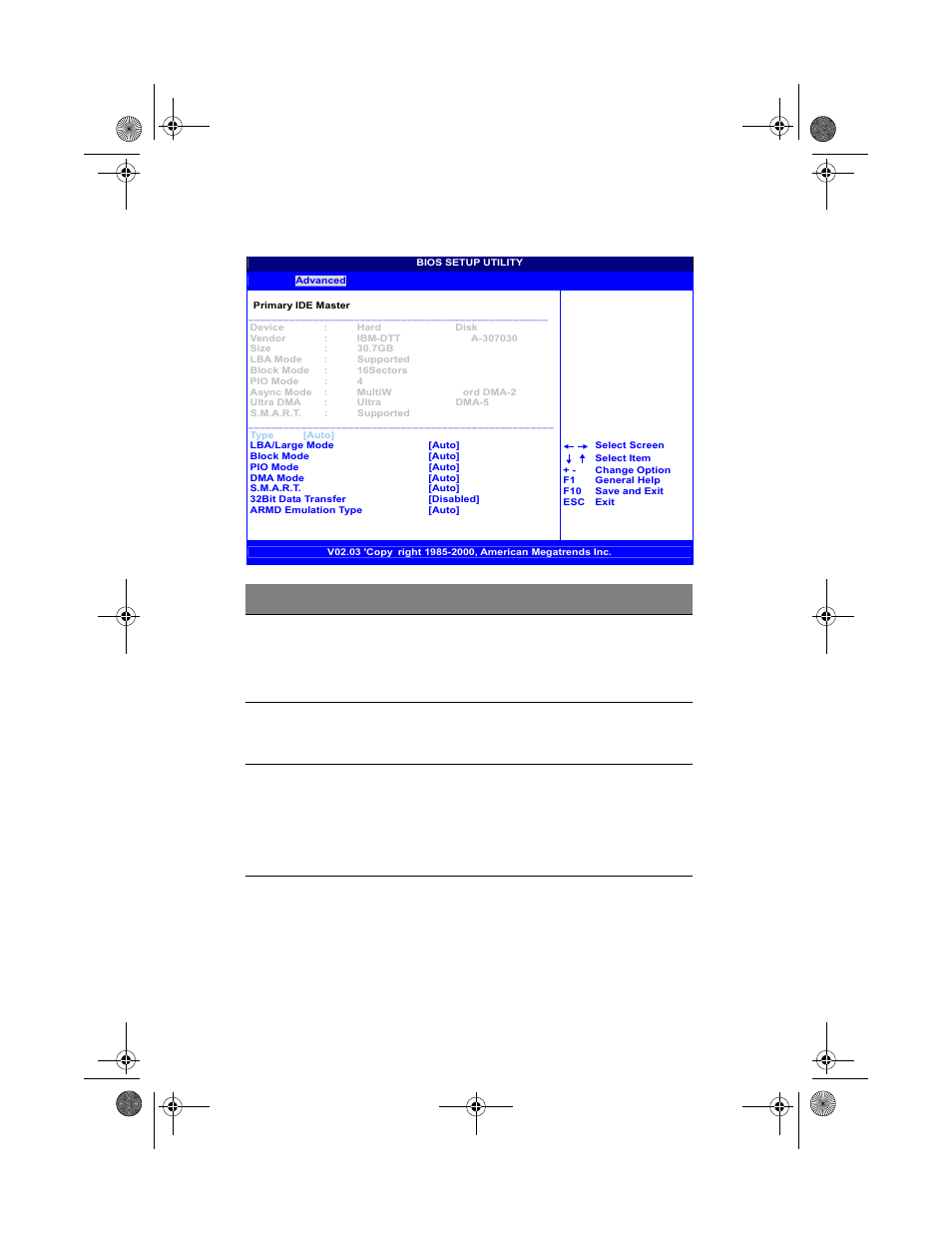 Primary ide master (if attached hard disk) | Acer Altos G300 Series User Manual | Page 68 / 162