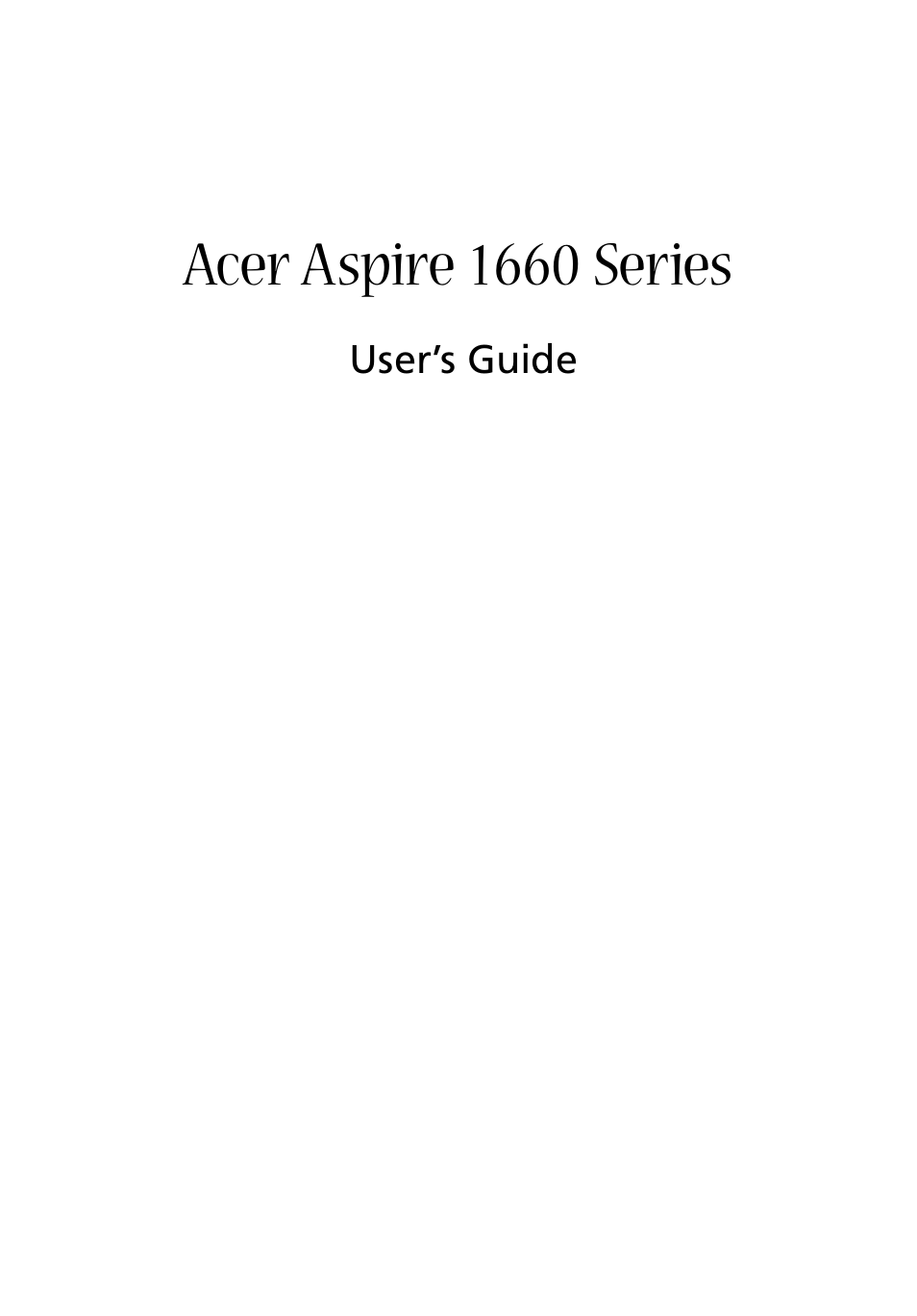 Acer 1660 User Manual | 100 pages