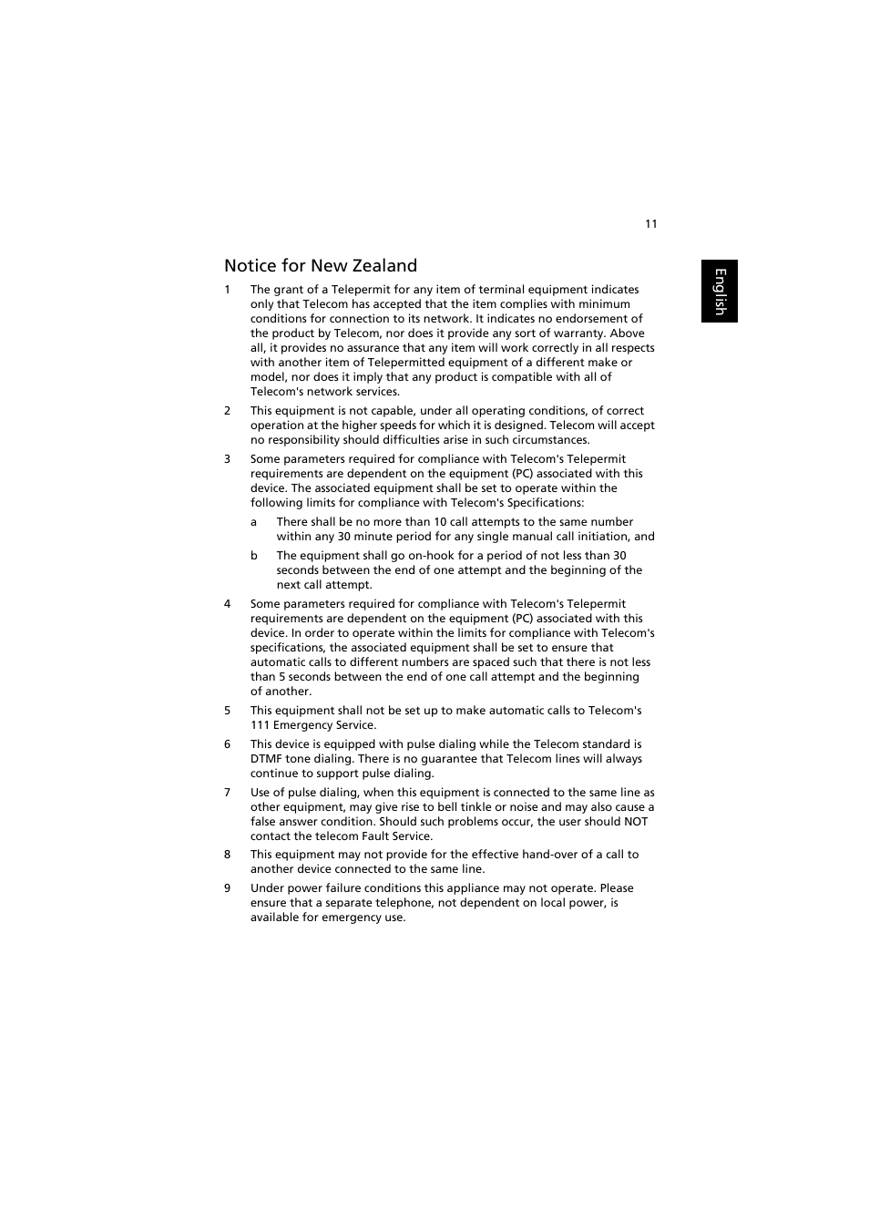 Notice for new zealand | Acer Aspire AS001 User Manual | Page 21 / 26