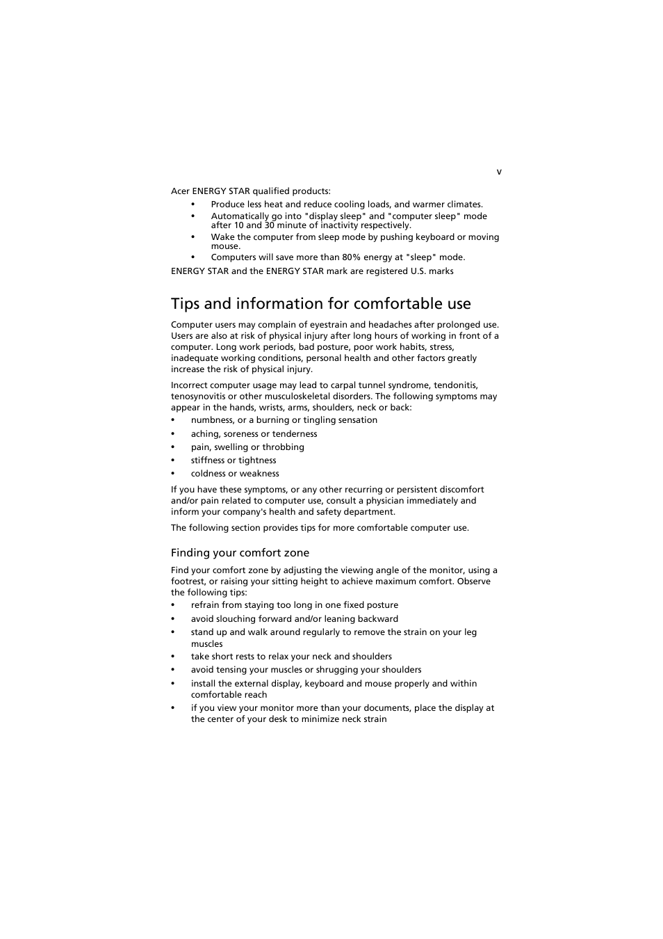 Tips and information for comfortable use | Acer Aspire AS001 User Manual | Page 7 / 26