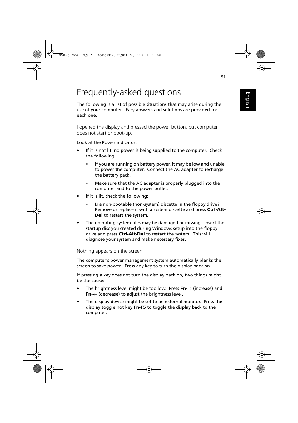 Frequently-asked questions | Acer 540 User Manual | Page 59 / 82