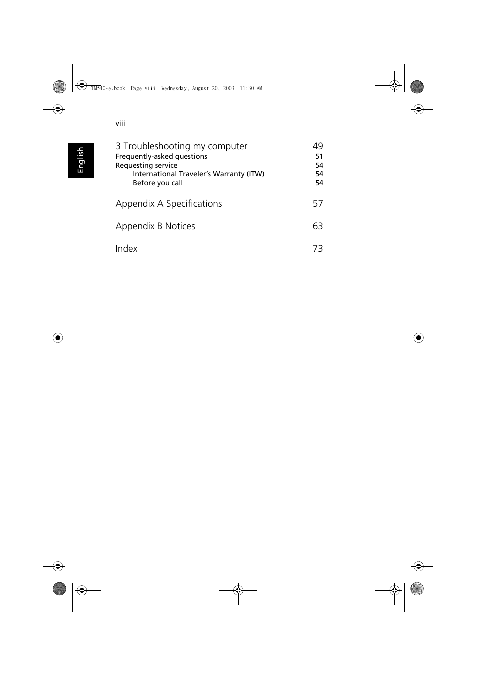 Acer 540 User Manual | Page 8 / 82