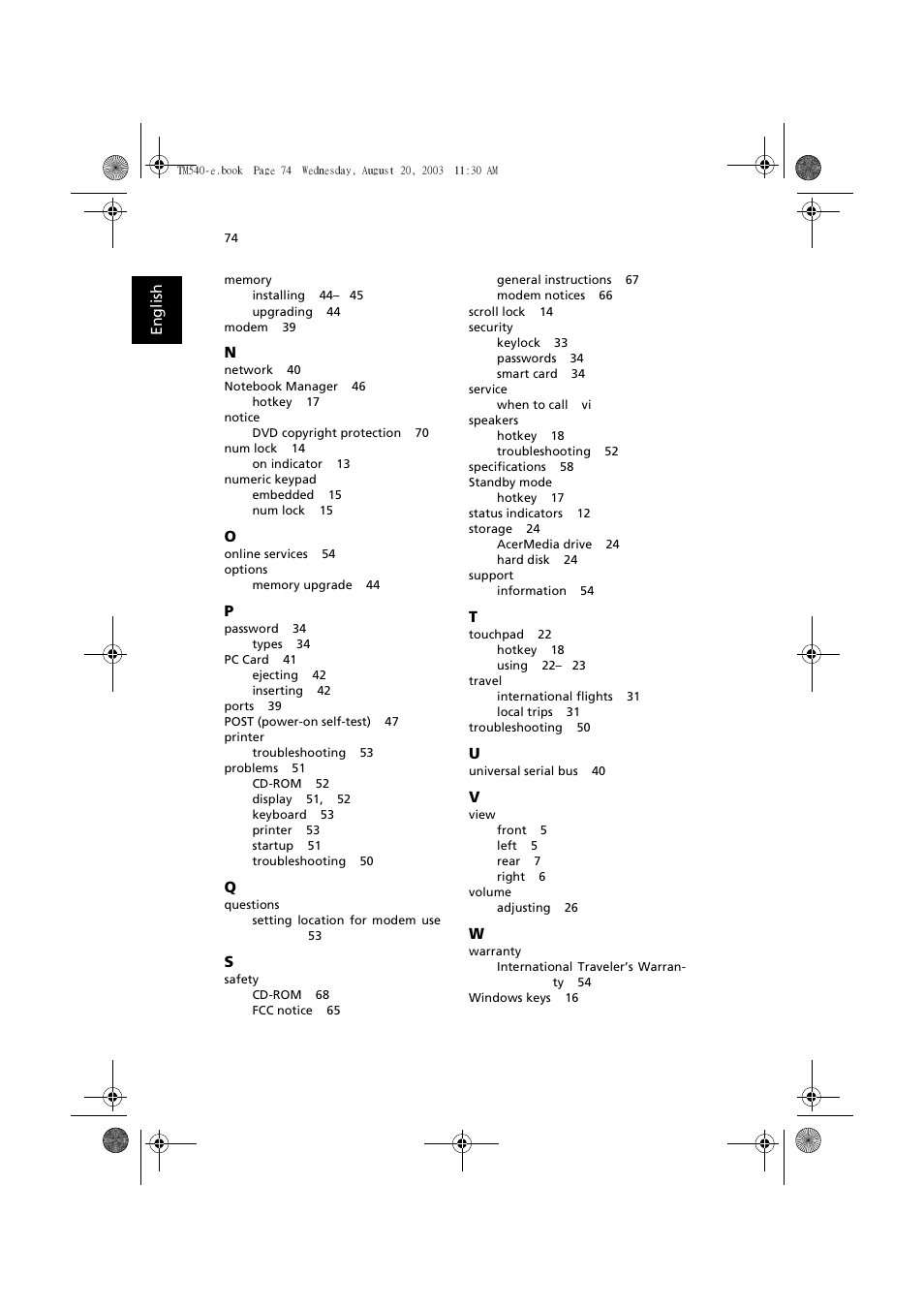 Acer 540 User Manual | Page 82 / 82