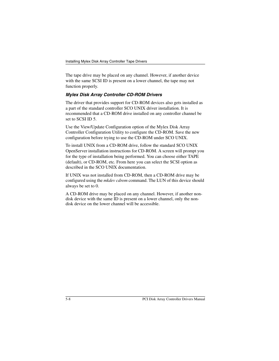 Mylex disk array controller cd-rom drivers, Mylex disk array controller cd-rom drivers -8 | Acer PCI Disk Array Controller Drivers 08P4100 User Manual | Page 68 / 100