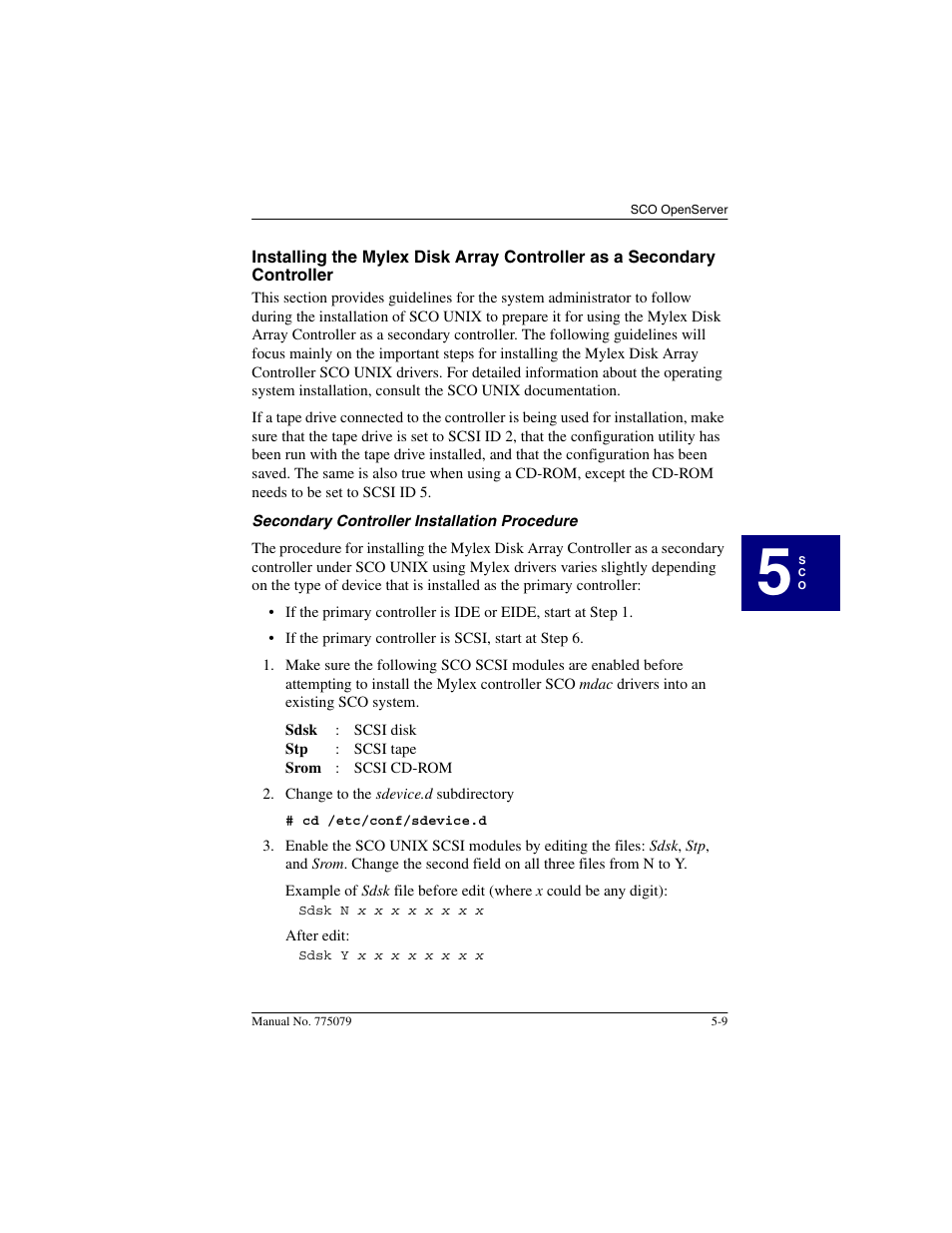 Secondary controller installation procedure, Secondary controller installation procedure -9 | Acer PCI Disk Array Controller Drivers 08P4100 User Manual | Page 69 / 100