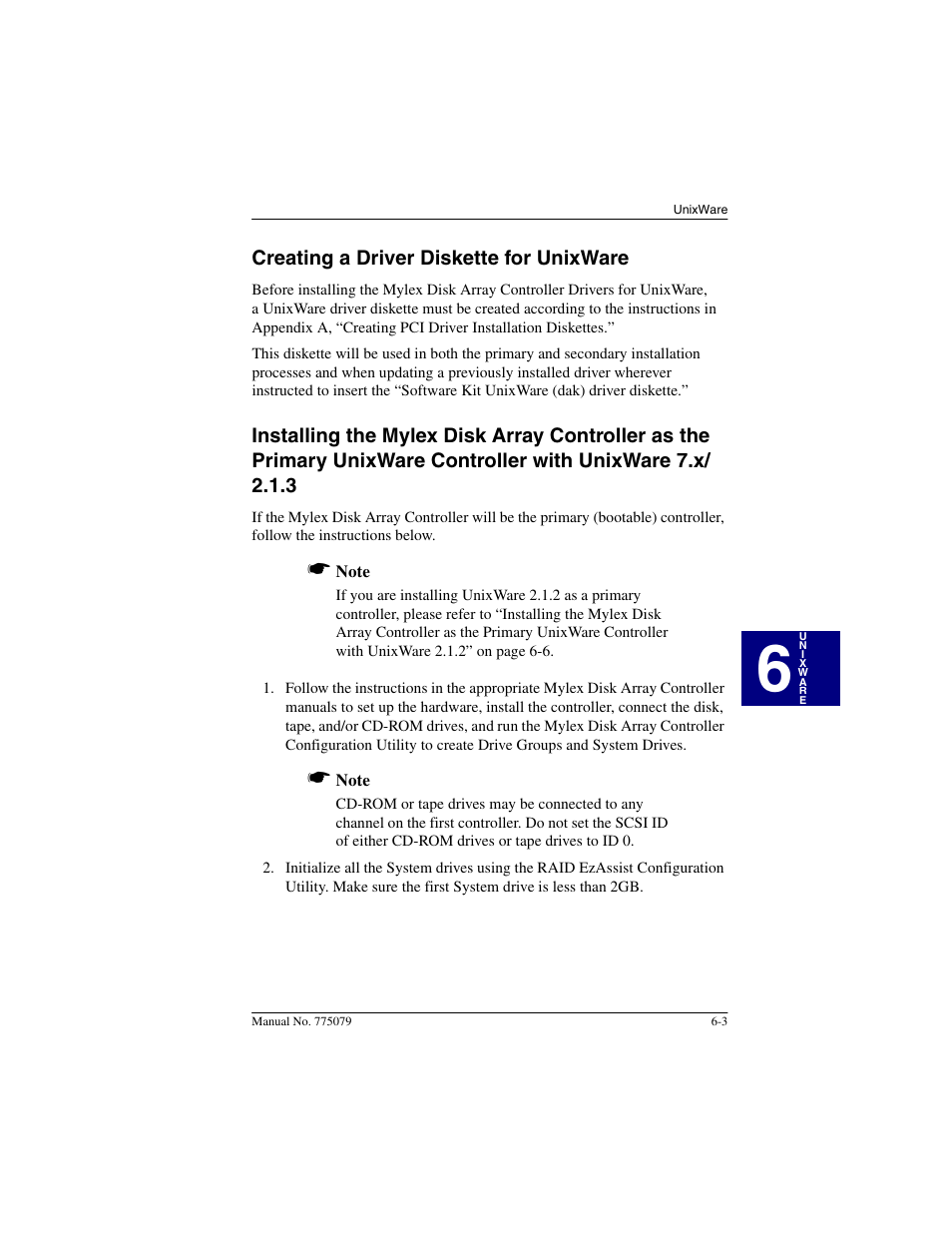 Creating a driver diskette for unixware | Acer PCI Disk Array Controller Drivers 08P4100 User Manual | Page 75 / 100