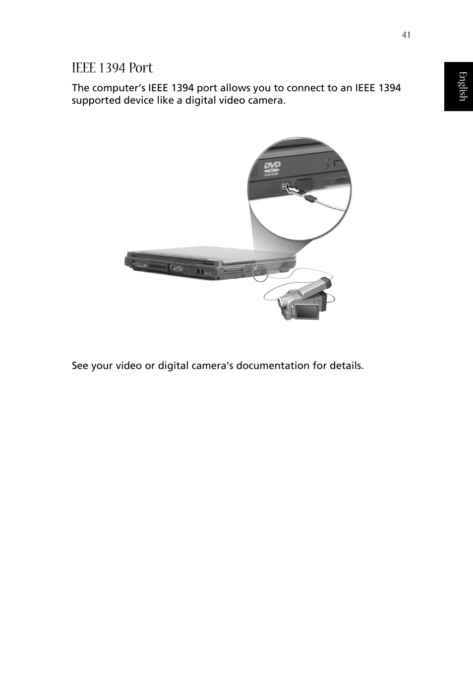 Ieee 1394 port | Acer 1620 Series User Manual | Page 51 / 98