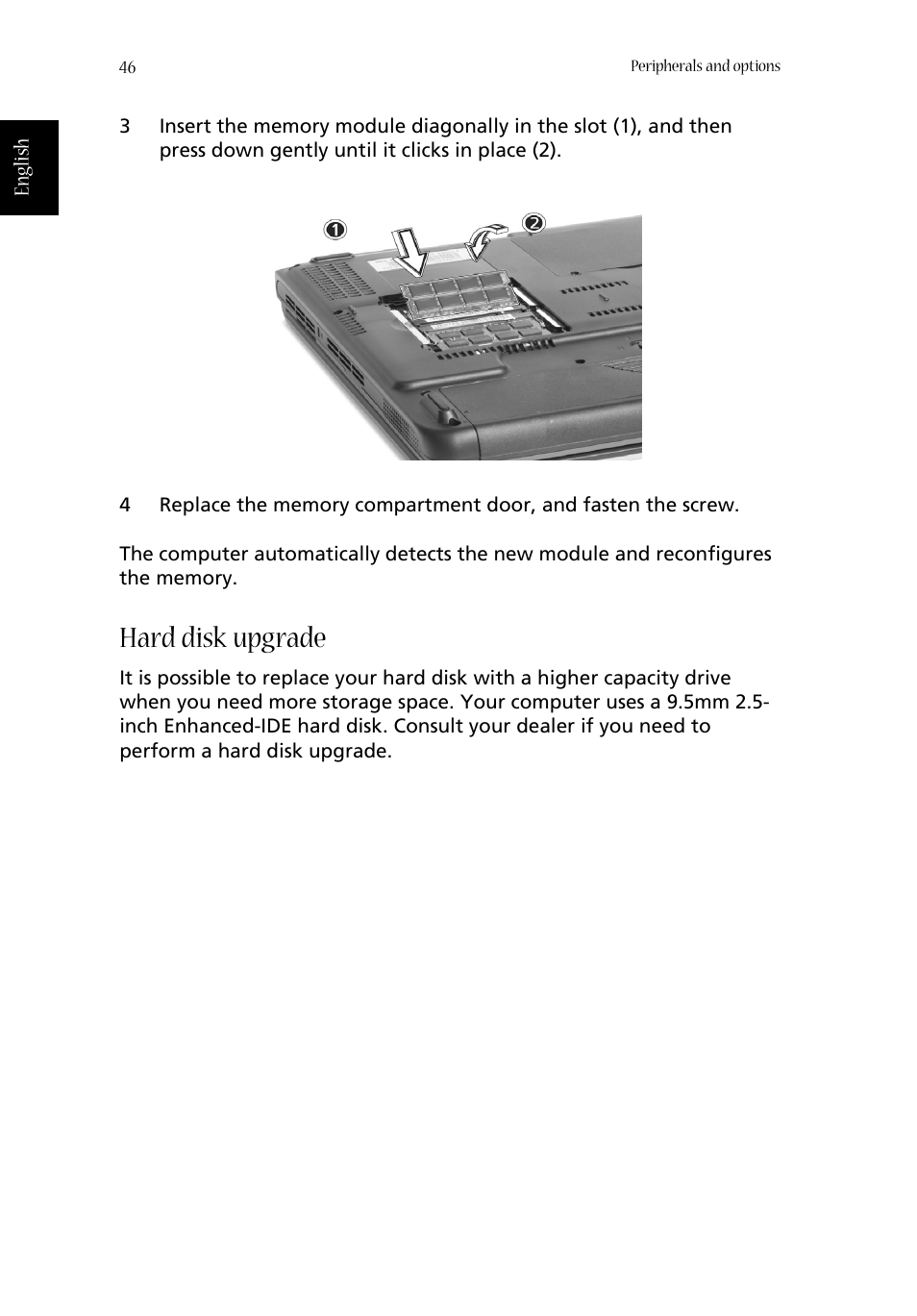 Hard disk upgrade | Acer 1620 Series User Manual | Page 56 / 98