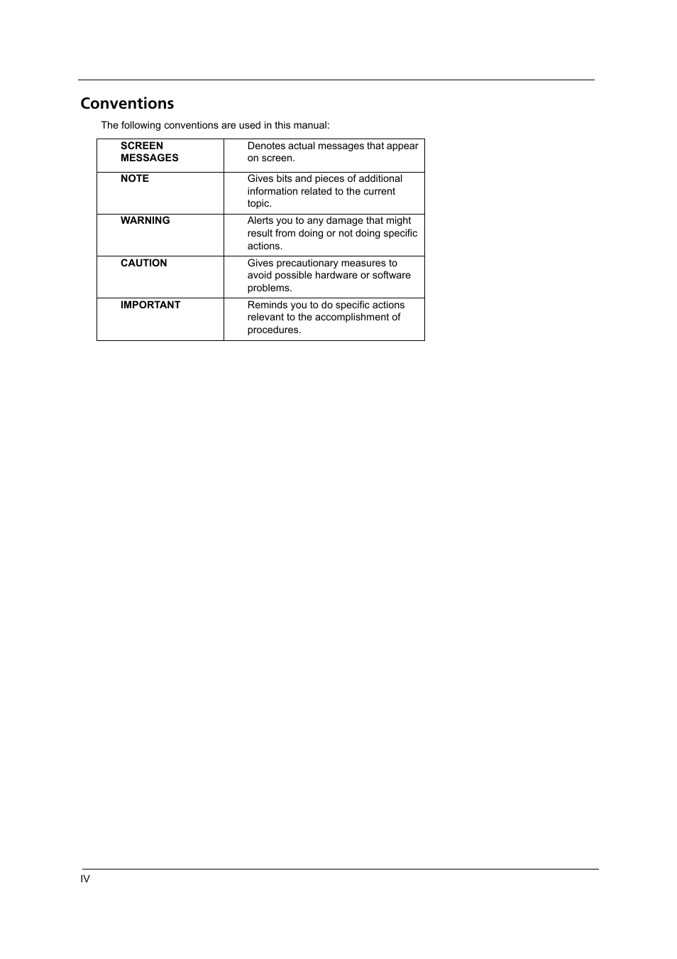 Conventions | Acer 3810TZ User Manual | Page 4 / 100