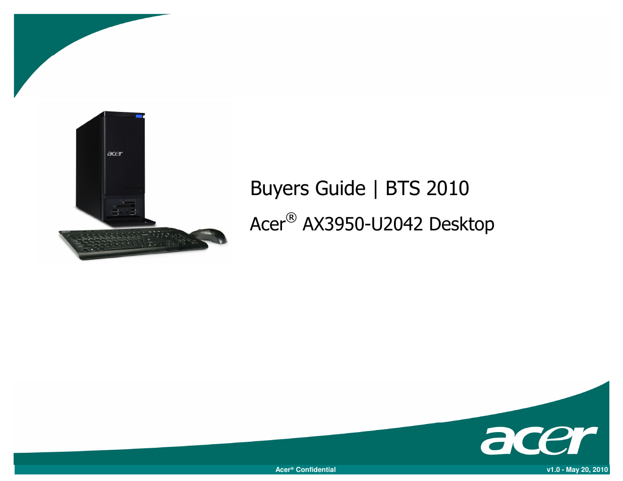 Acer AX3950-U2042 User Manual | 3 pages