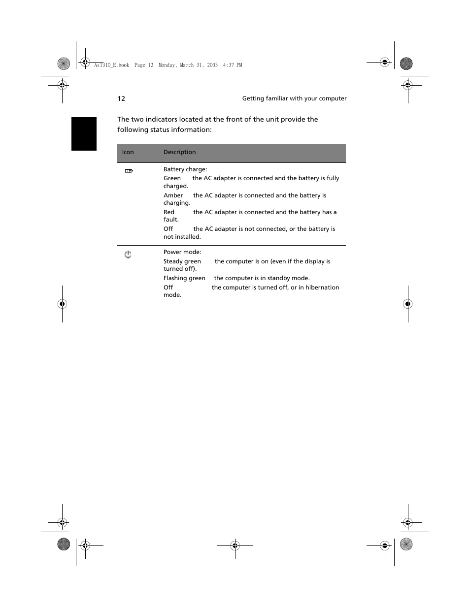 Acer 1400 Series User Manual | Page 22 / 100