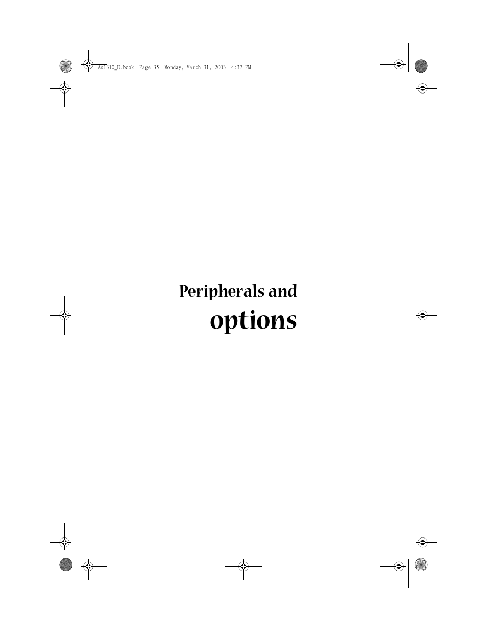 Peripherals and options, Options | Acer 1400 Series User Manual | Page 45 / 100