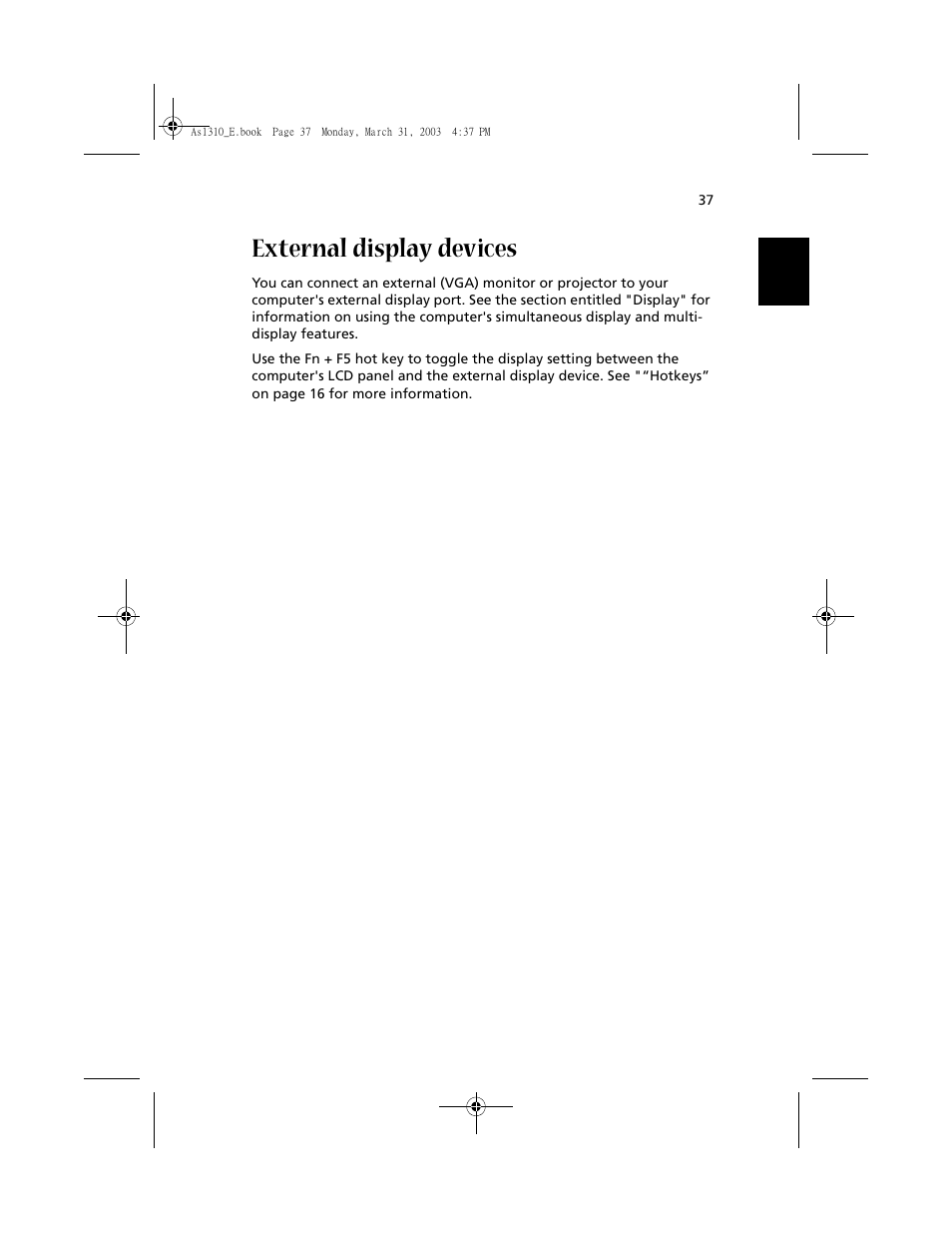 External display devices | Acer 1400 Series User Manual | Page 47 / 100