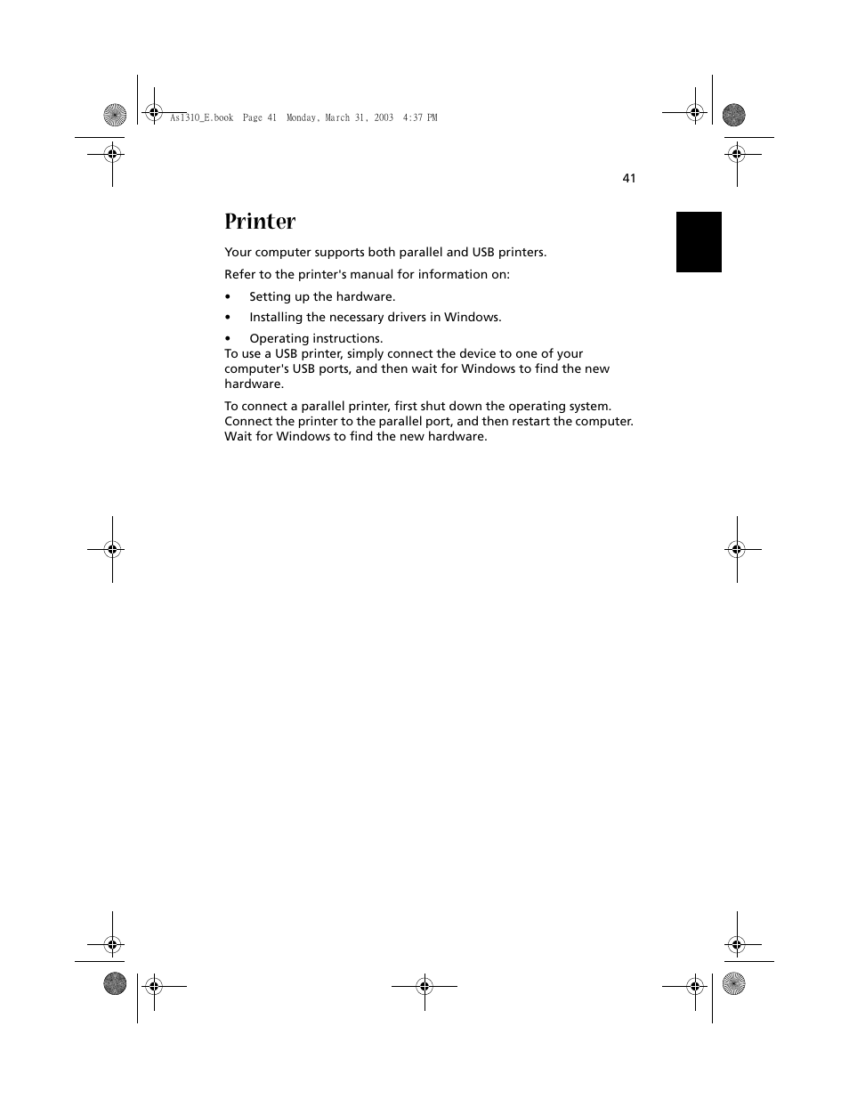 Printer | Acer 1400 Series User Manual | Page 51 / 100