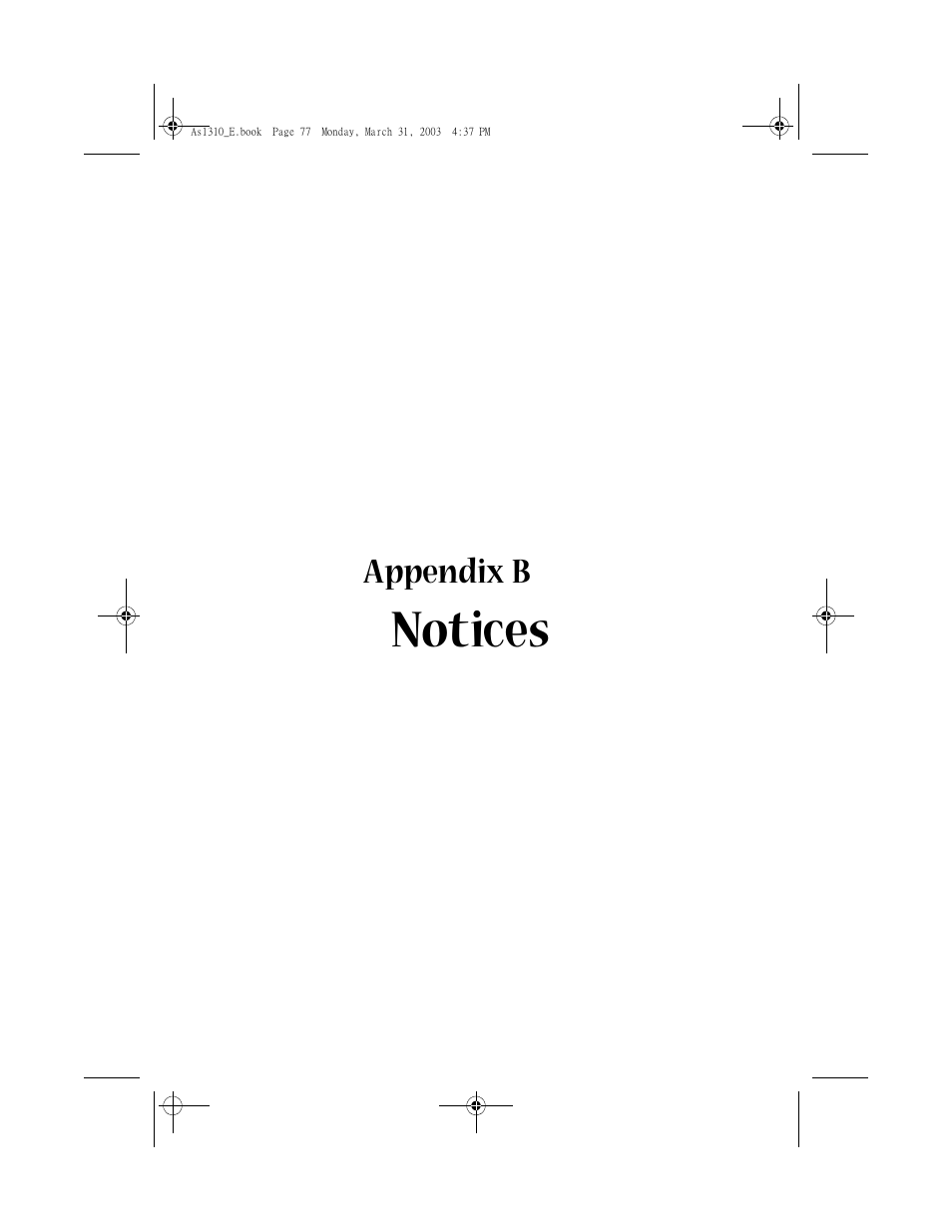 Appendix b notices, Notices | Acer 1400 Series User Manual | Page 87 / 100