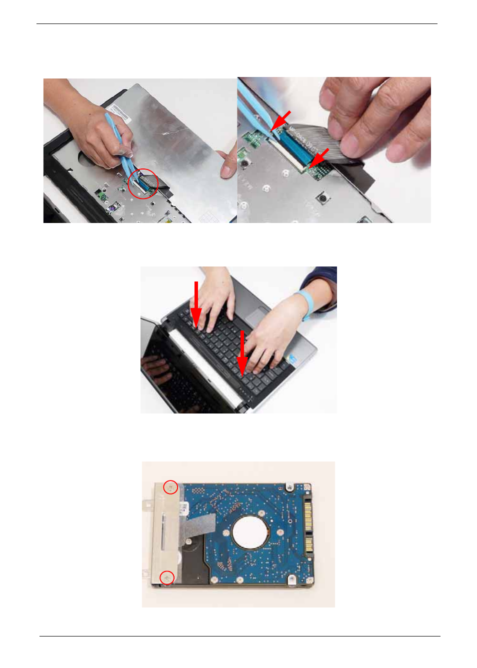 Replacing the keyboard, Replacing the hard disk drive module | Acer 4820T User Manual | Page 116 / 226