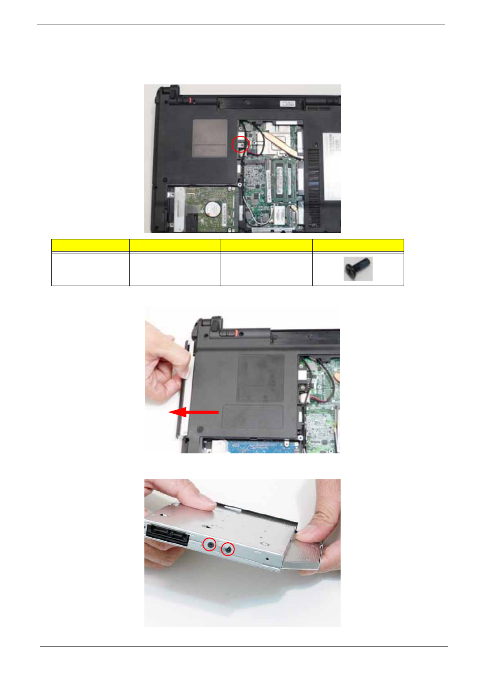 Removing the optical drive module | Acer 4820T User Manual | Page 60 / 226