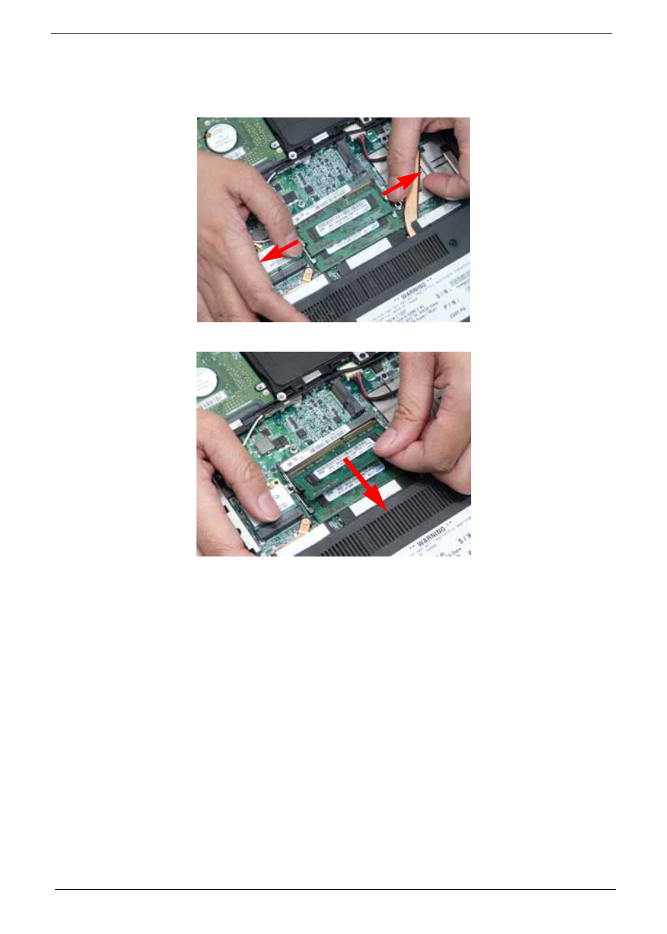 Removing the dimm modules | Acer 4820T User Manual | Page 62 / 226