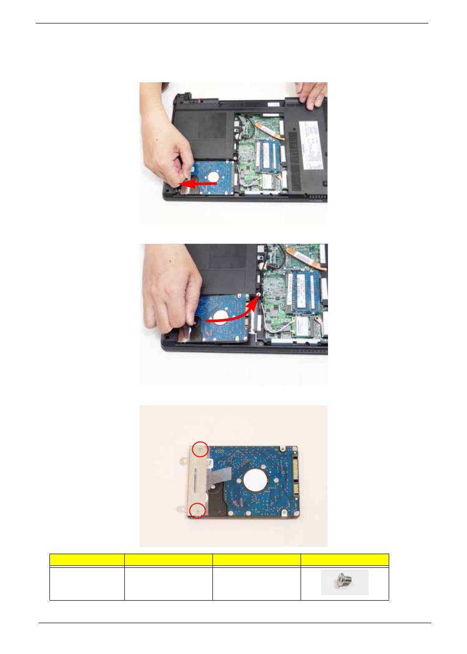 Removing the hard disk drive module | Acer 4820T User Manual | Page 64 / 226