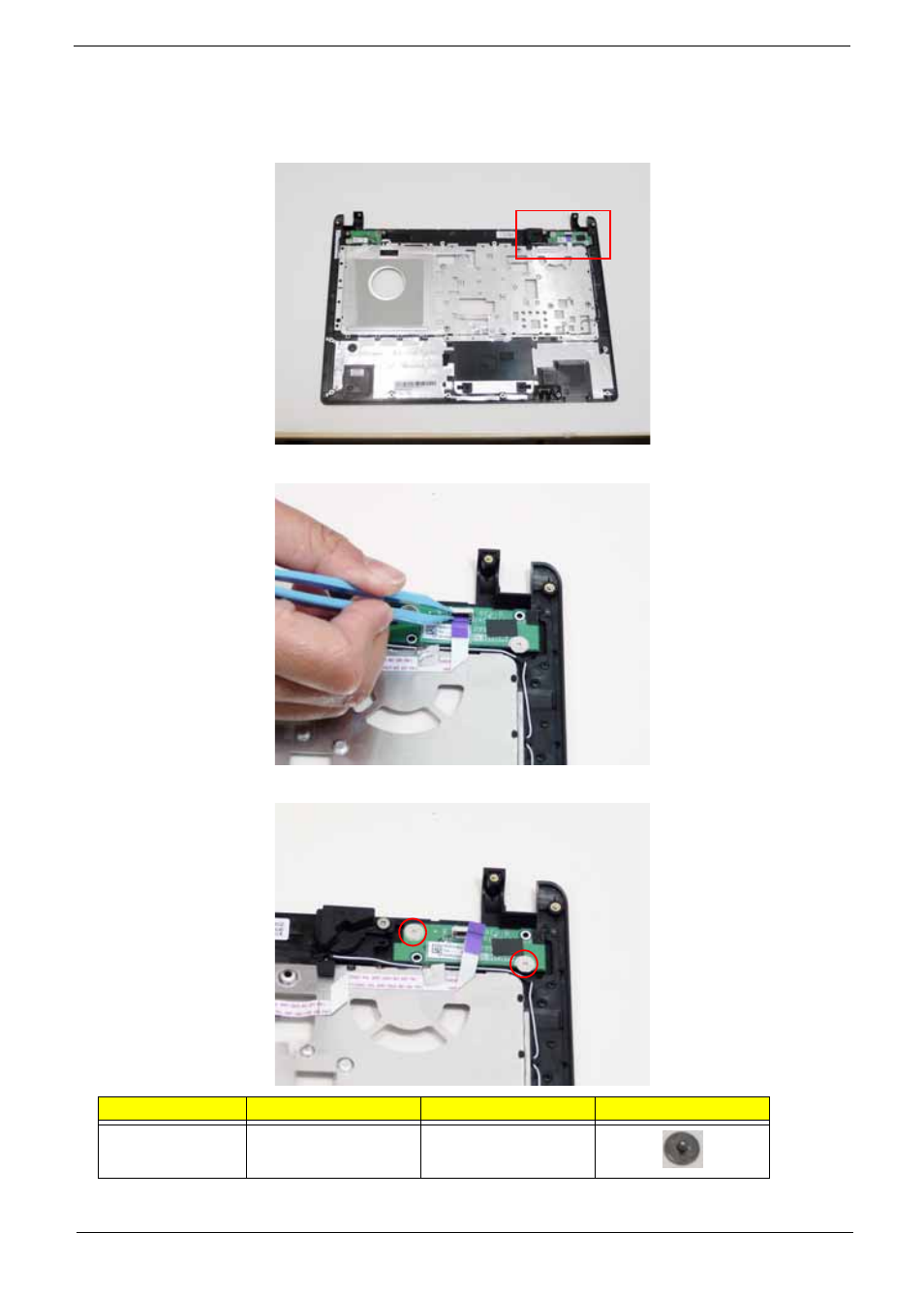 Removing the led board | Acer 4820T User Manual | Page 71 / 226