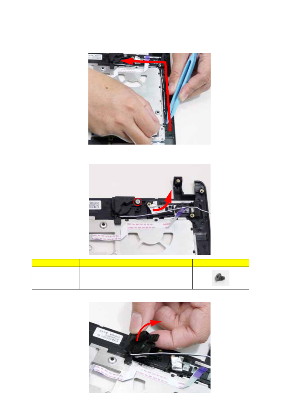 Removing the left speaker module | Acer 4820T User Manual | Page 73 / 226