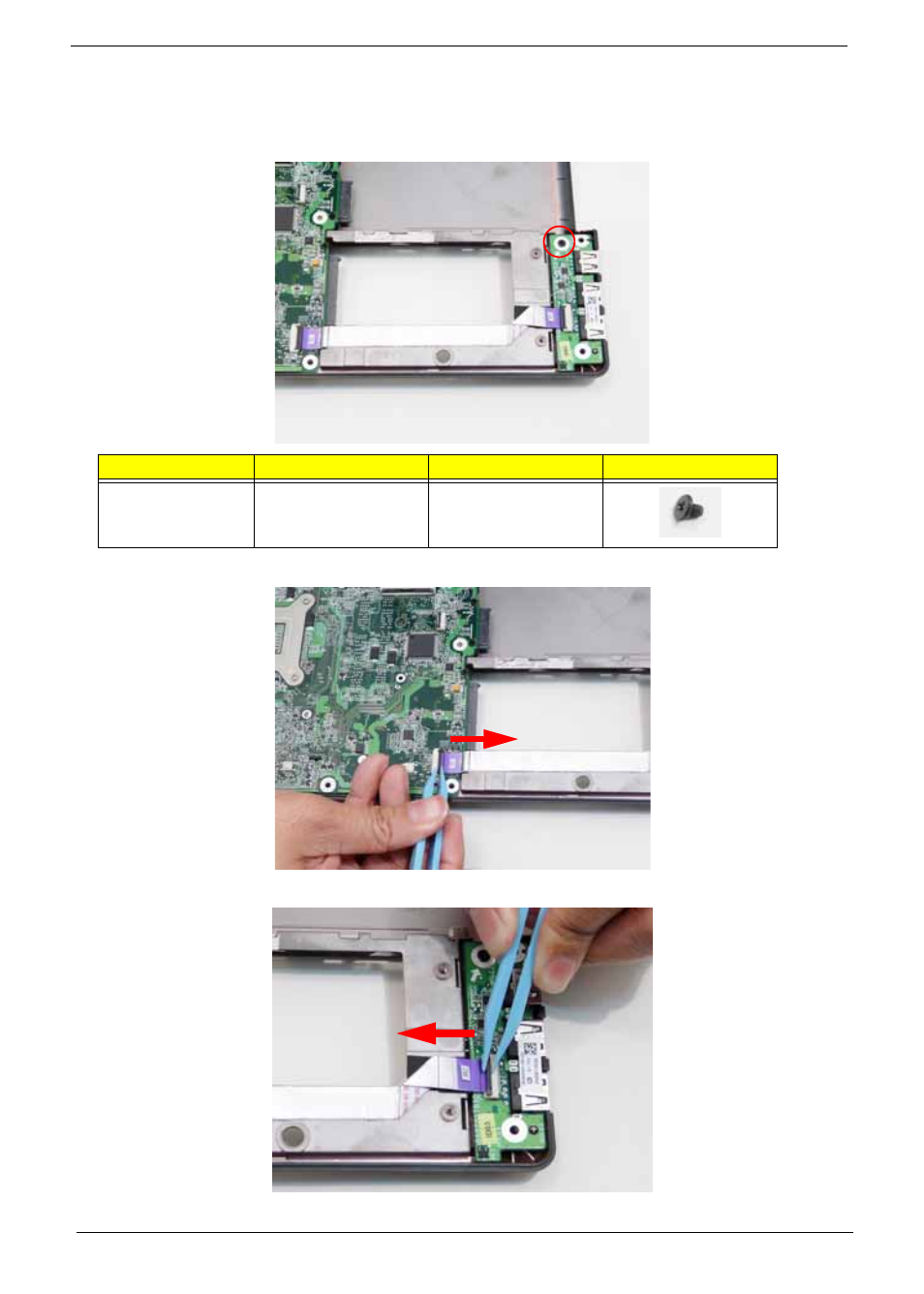 Removing the usb board | Acer 4820T User Manual | Page 74 / 226