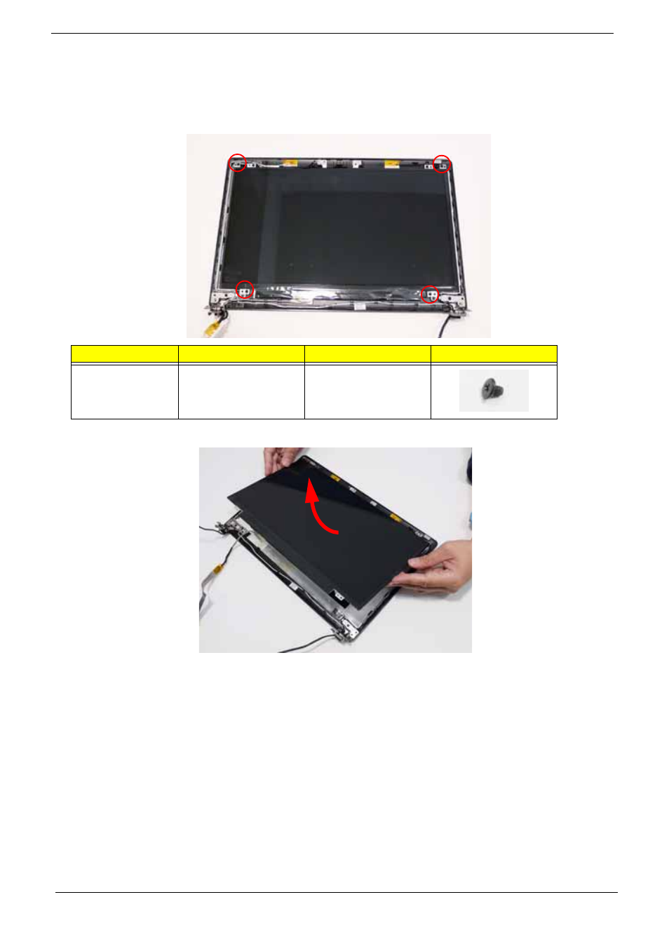 Removing the lcd panel | Acer 4820T User Manual | Page 90 / 226