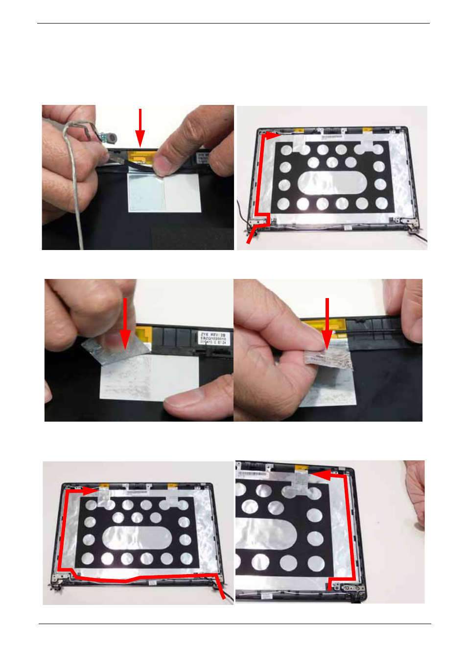 Lcd module reassembly procedure, Replacing the mic and wifi antennas, Replacing the mic and antennas | Acer 4820T User Manual | Page 95 / 226