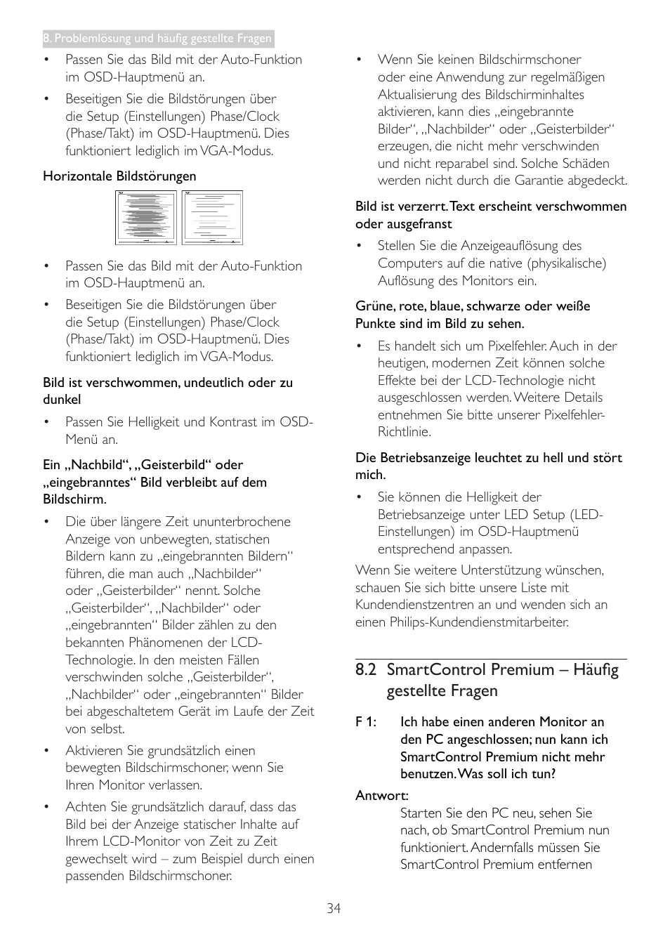 2 smartcontrol premium – häufig gestellte fragen, 2 smartcontrol premium, Häufig gestellte fragen | Philips LCD-Monitor mit LED-Hintergrundbeleuchtung User Manual | Page 36 / 41